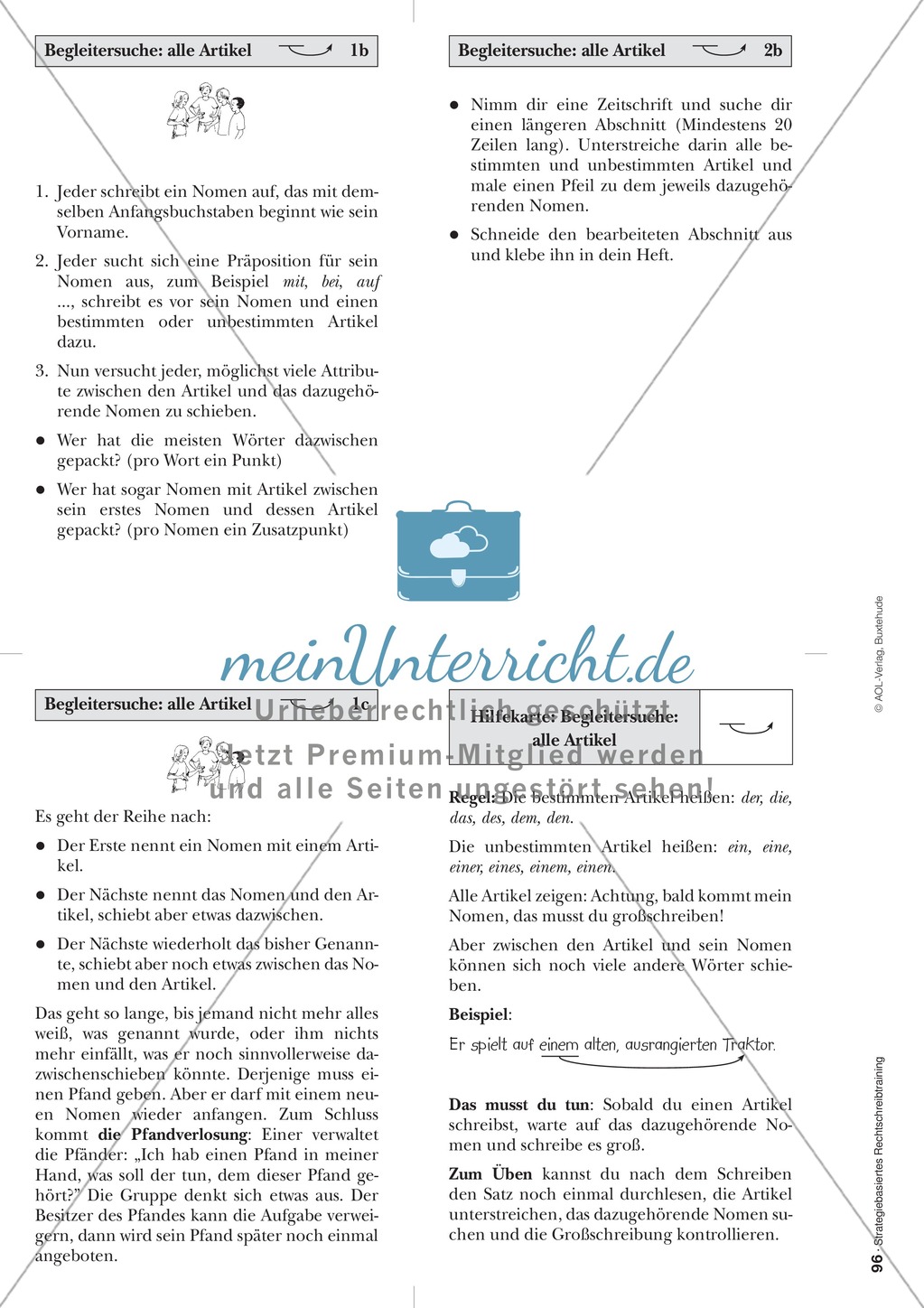 "Bestimmte und unbestimmte Artikel" in der strategiebasierten Rechtschreibübung Preview 5