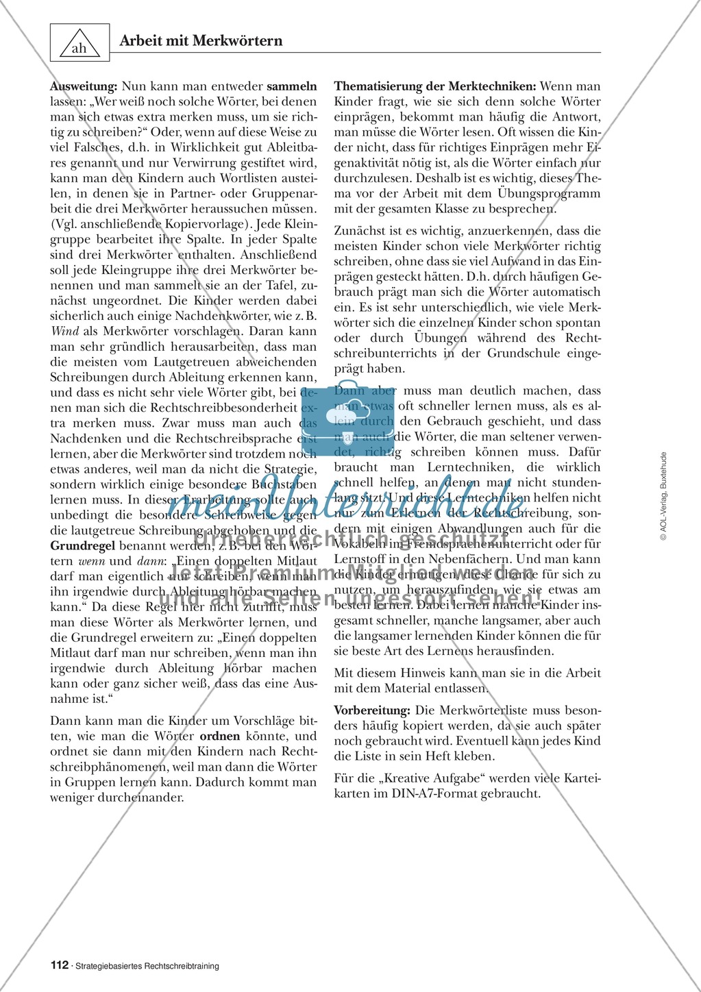 Abweichungen bei der Ableitung: Merkwörter in der stategiebasierten Rechtschreibübung: Informationstext für Lehrer mit Übungsaufgaben zum Thema Preview 2