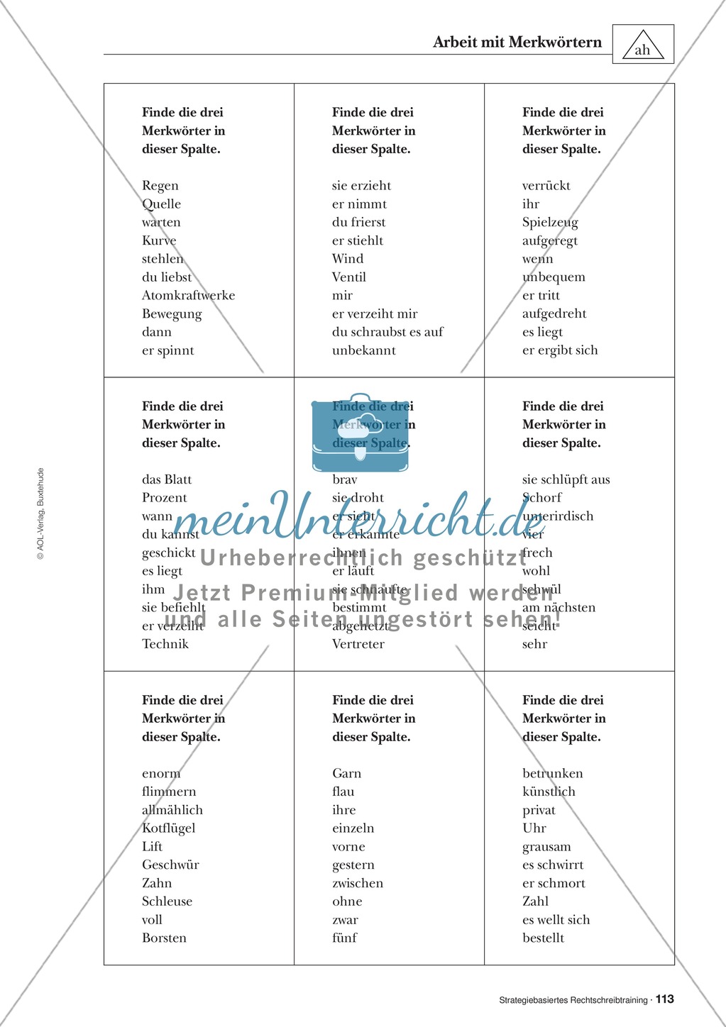 Abweichungen bei der Ableitung: Merkwörter in der stategiebasierten Rechtschreibübung: Informationstext für Lehrer mit Übungsaufgaben zum Thema Preview 3