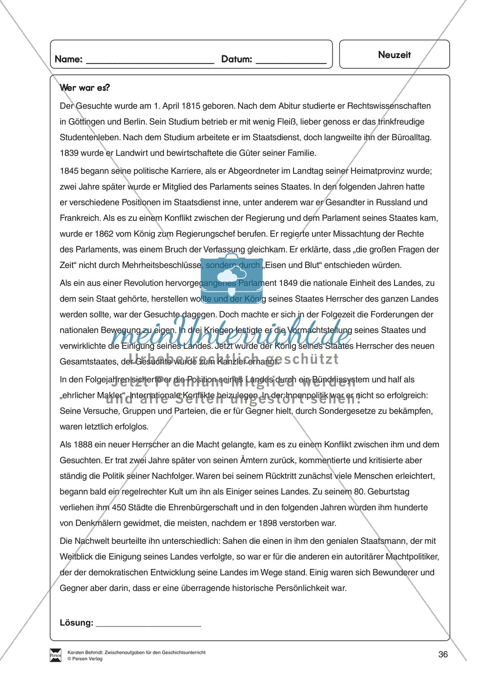 Rätseltext Bismarck Preview 1