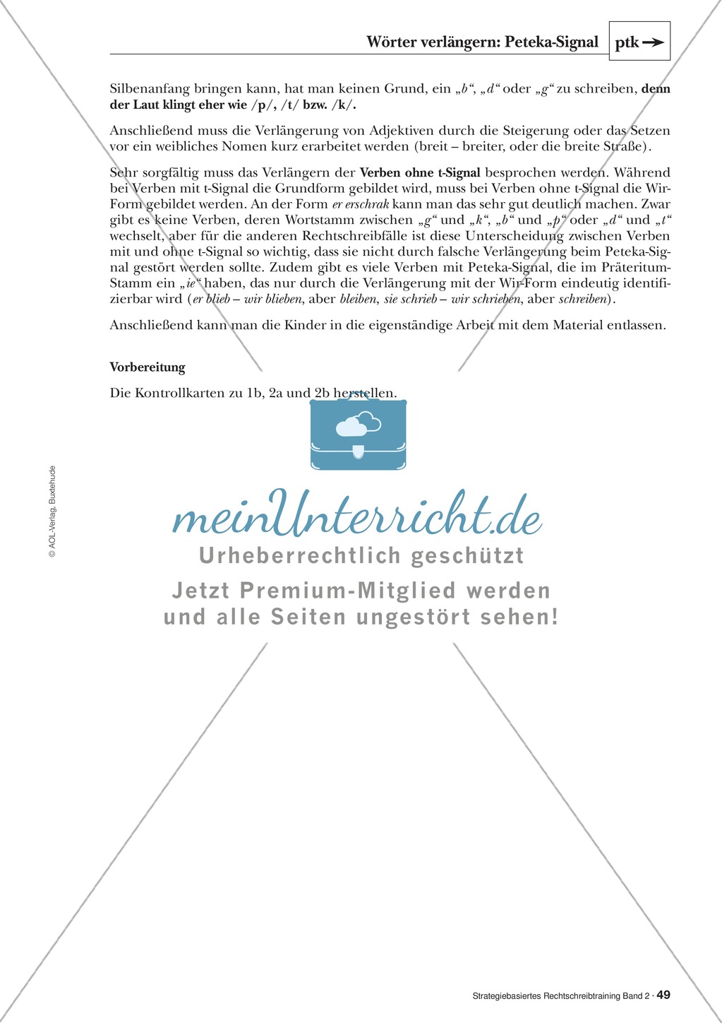 Rechtschreibung: Wörter verlängern - Das Peteka-Signal - Auslautverhärtung - Wissenschaftliche Grundlagen und Arbeitsmaterialien Preview 2