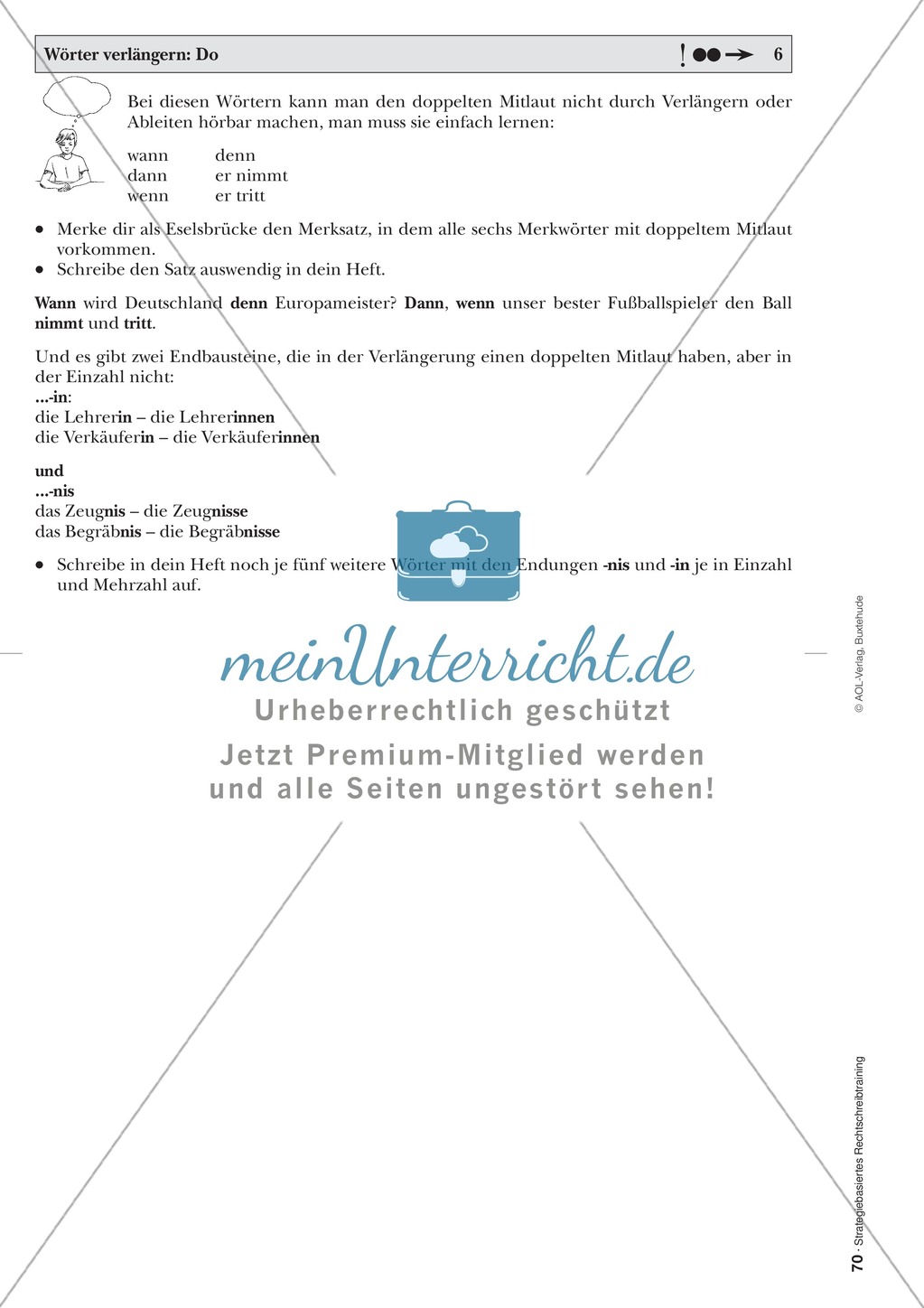 Rechtschreibung: Wörter verlängern - Doppelkonsonanten - Wissenschaftliche Grundlagen und Arbeitsmaterialien Preview 7