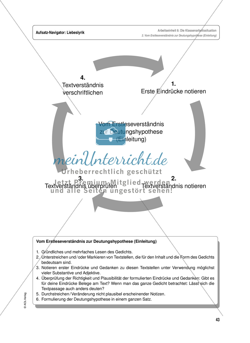 Arbeitseinheit zur Gestaltung einer Analyse / Interpretation von Liebeslyrik - Vorbereitung auf die Klassenarbeitssituation Preview 3