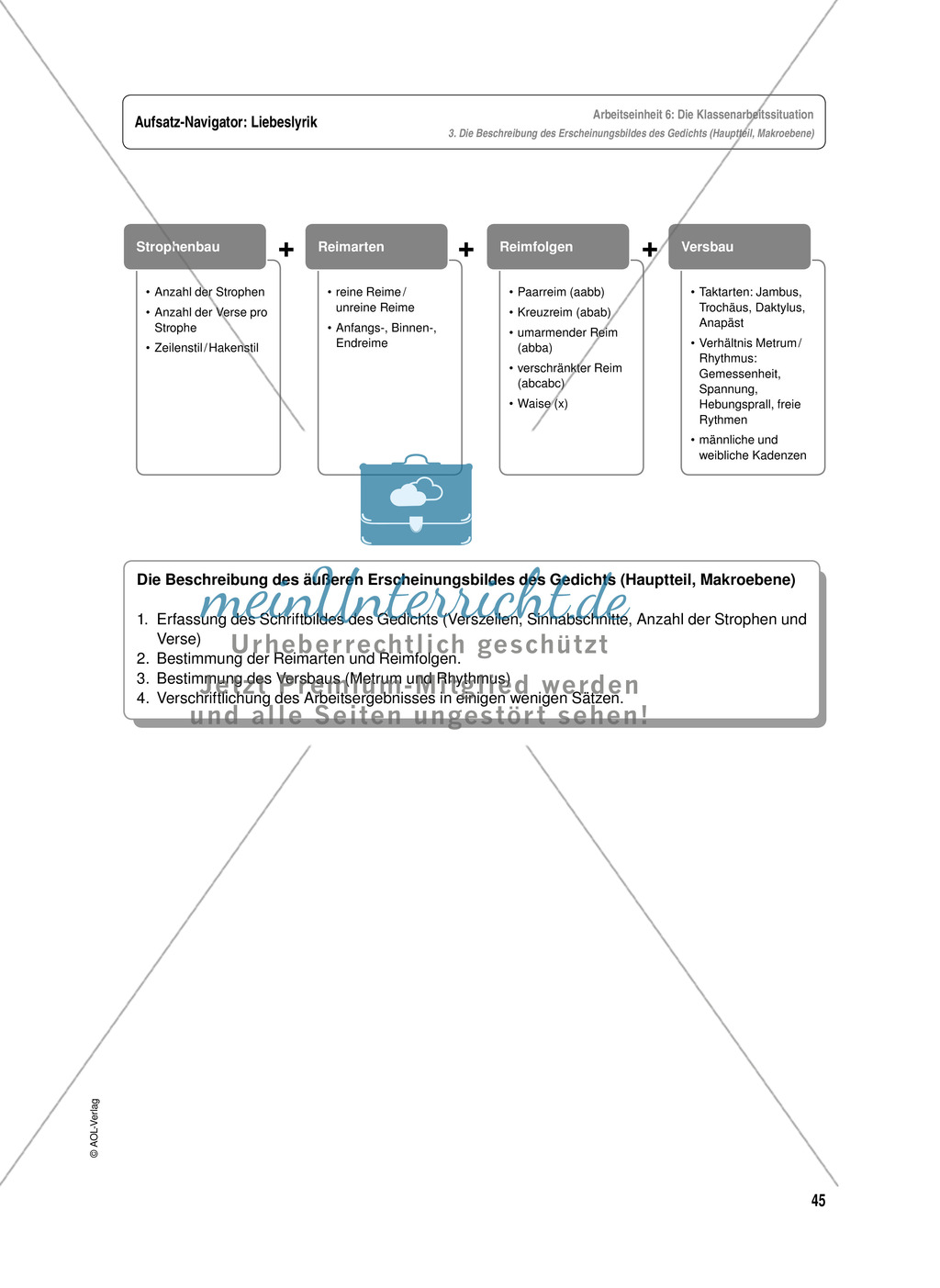 Arbeitseinheit zur Gestaltung einer Analyse / Interpretation von Liebeslyrik - Vorbereitung auf die Klassenarbeitssituation Preview 5