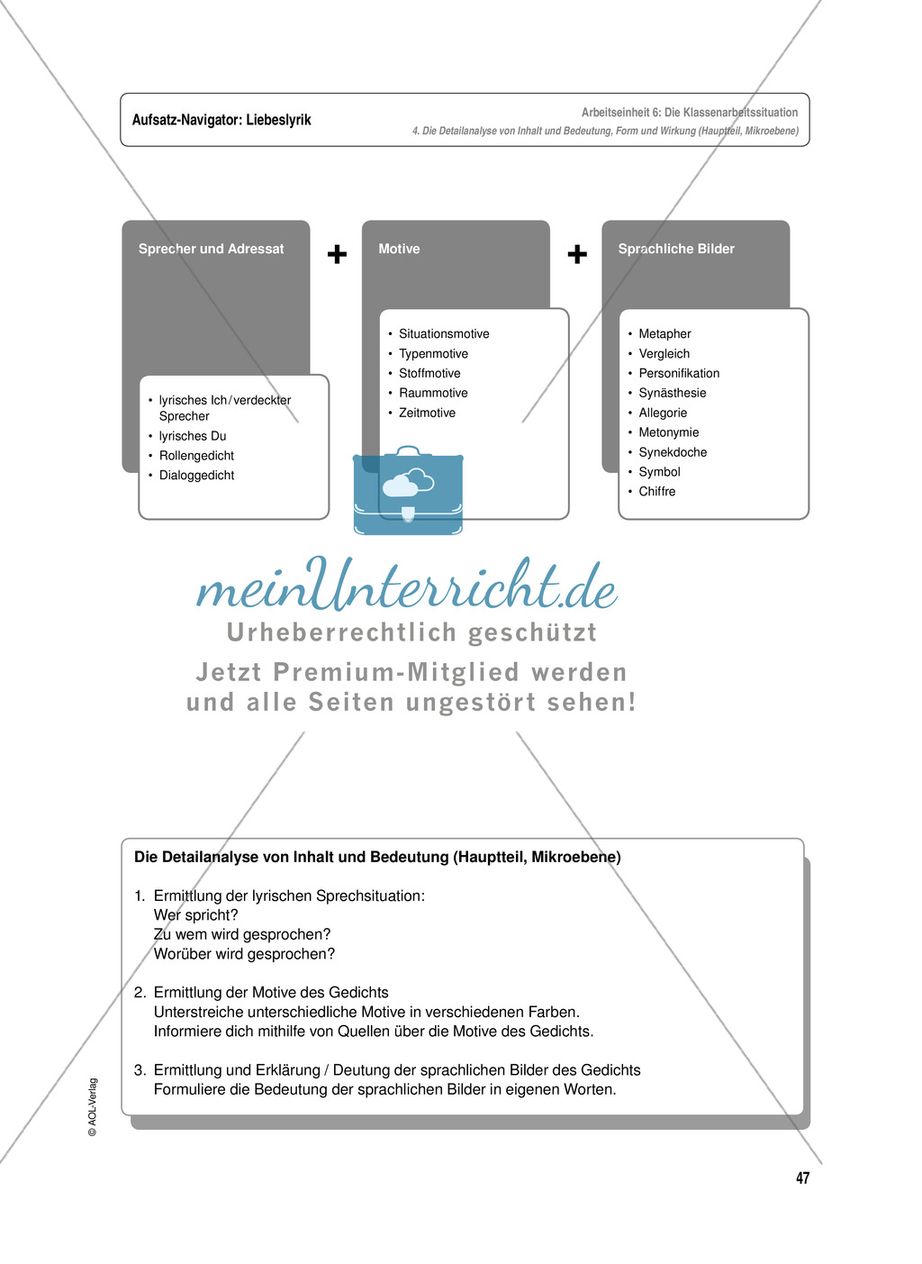 Arbeitseinheit zur Gestaltung einer Analyse / Interpretation von Liebeslyrik - Vorbereitung auf die Klassenarbeitssituation Preview 7