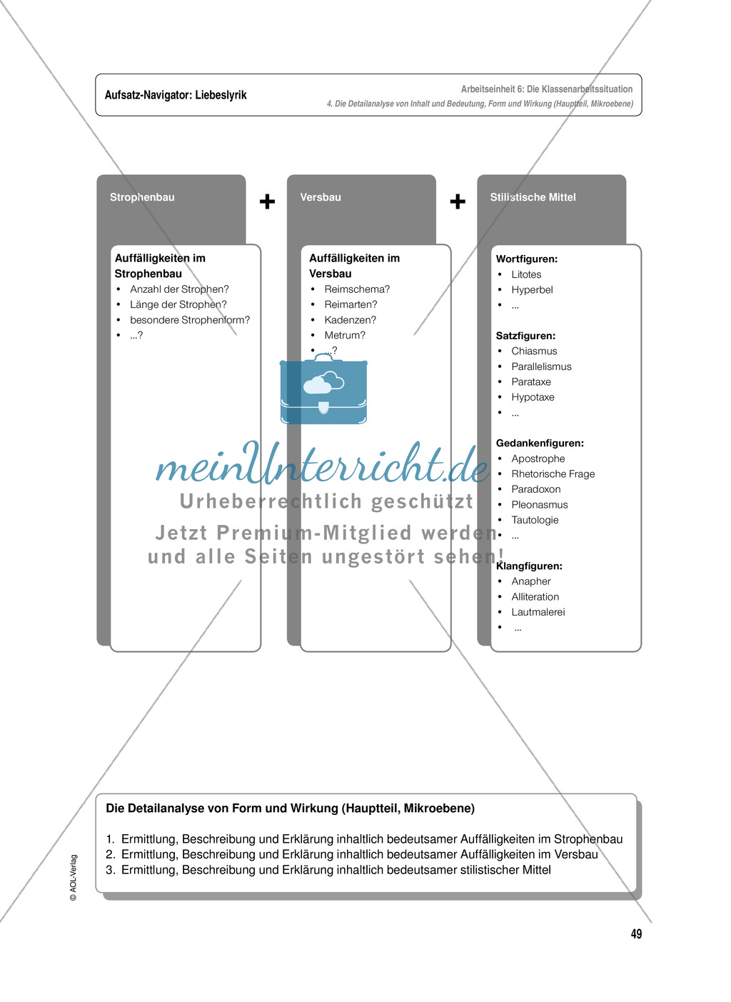 Arbeitseinheit zur Gestaltung einer Analyse / Interpretation von Liebeslyrik - Vorbereitung auf die Klassenarbeitssituation Preview 9