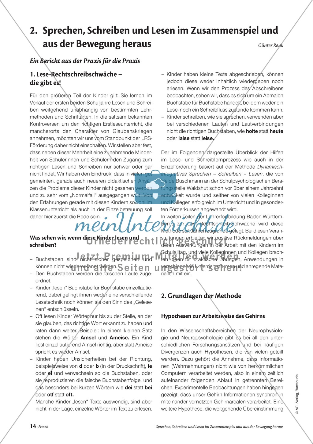 Infotext: Sprechen, Schreiben und Lesen im Zusammenspiel und aus der Bewegung heraus Preview 1