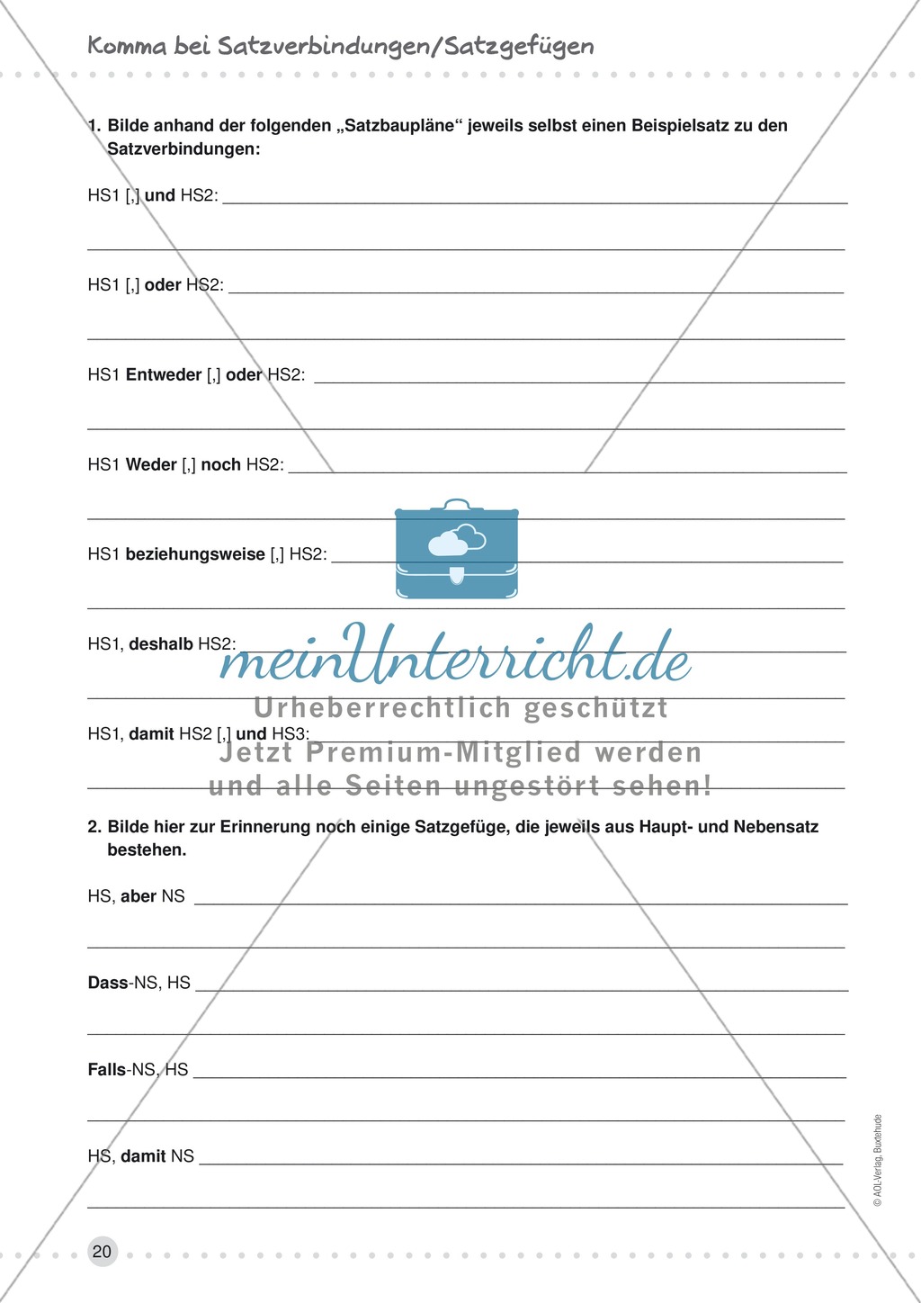 Übungen zur Kommasetzung - Satzgefüge, Satzverbindungen, Muss- und Kann-Regel Preview 4
