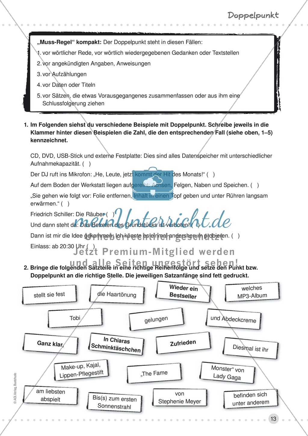 Erklärungen und Übungen zum Doppelpunkt Preview 1