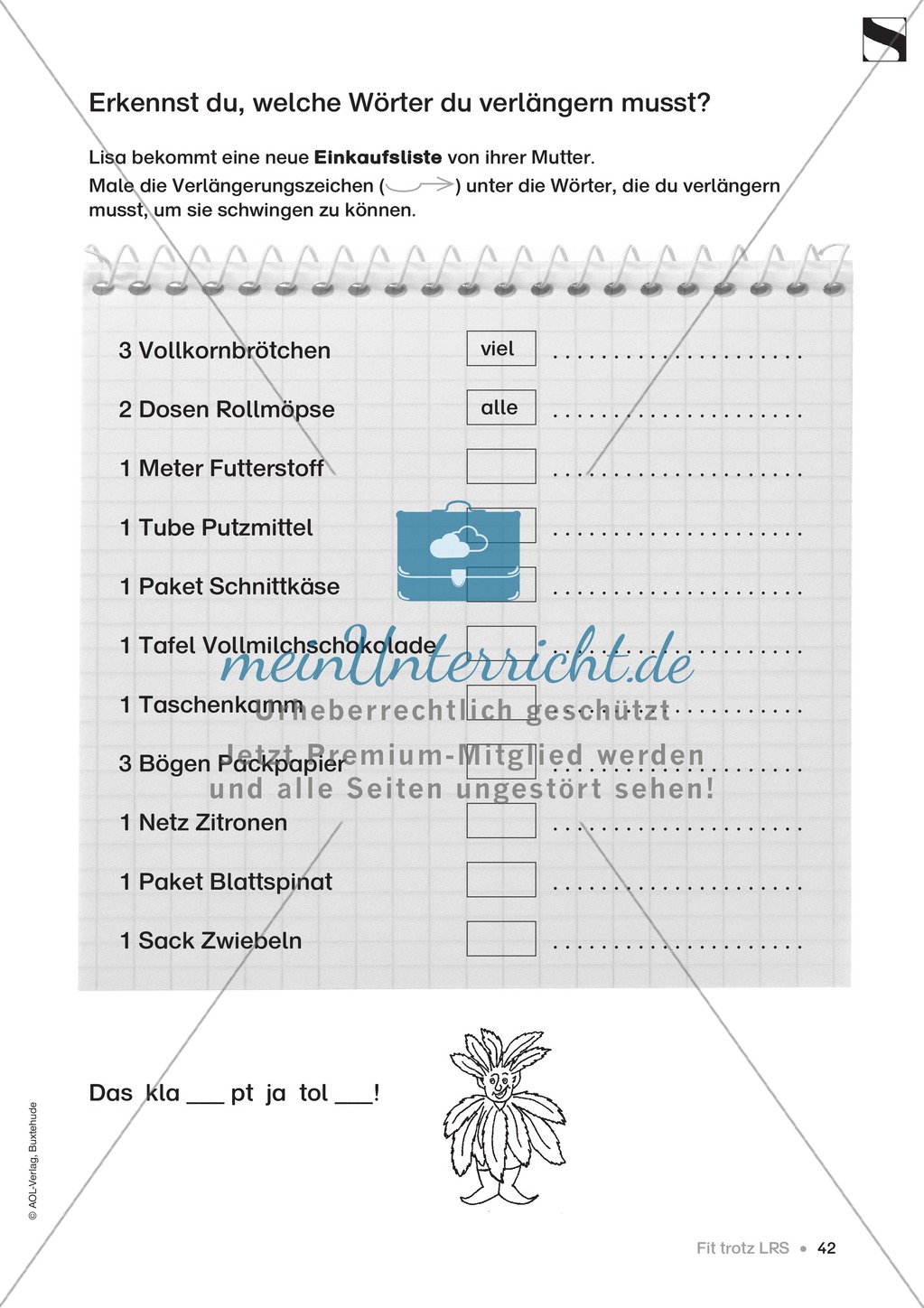 Übungen für Kinder mit LRS: "alle" und "viel" als Verlängerungswörter zur richtigen Rechtschreibung verwenden Preview 13