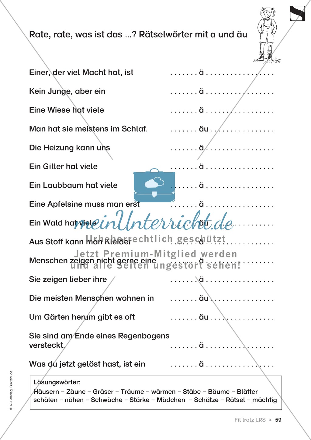 Übungen für Kinder mit LRS: Blitzableiter-Strategie zur richtigen Rechtschreibung von ä und äu Preview 12