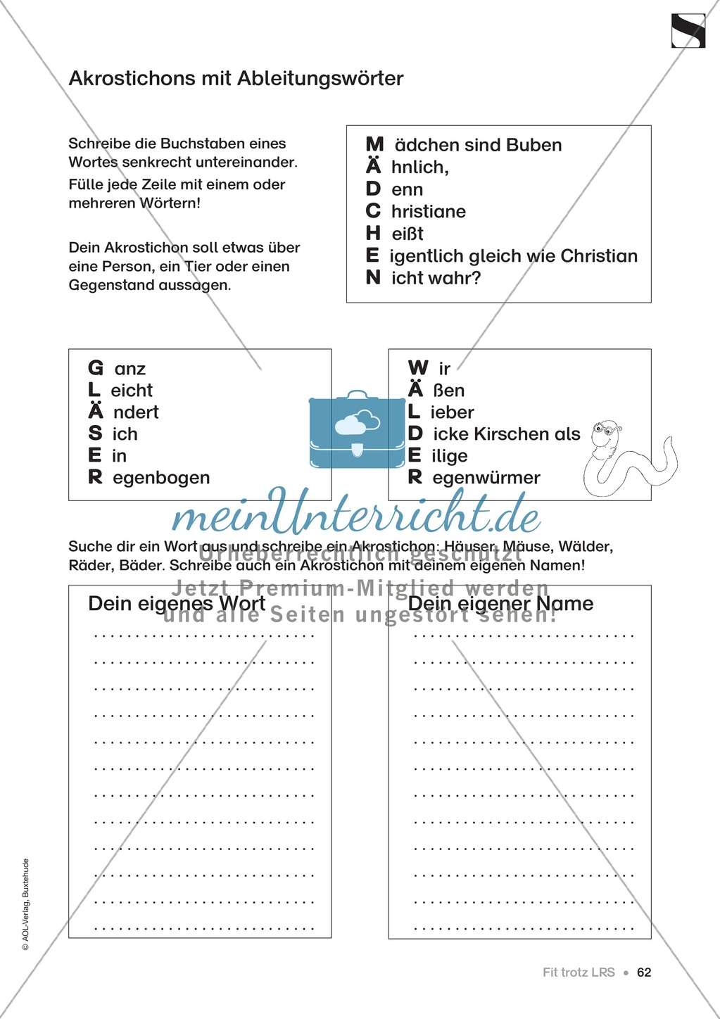 Übungen für Kinder mit LRS: Blitzableiter-Strategie zur richtigen Rechtschreibung von ä und äu Preview 15