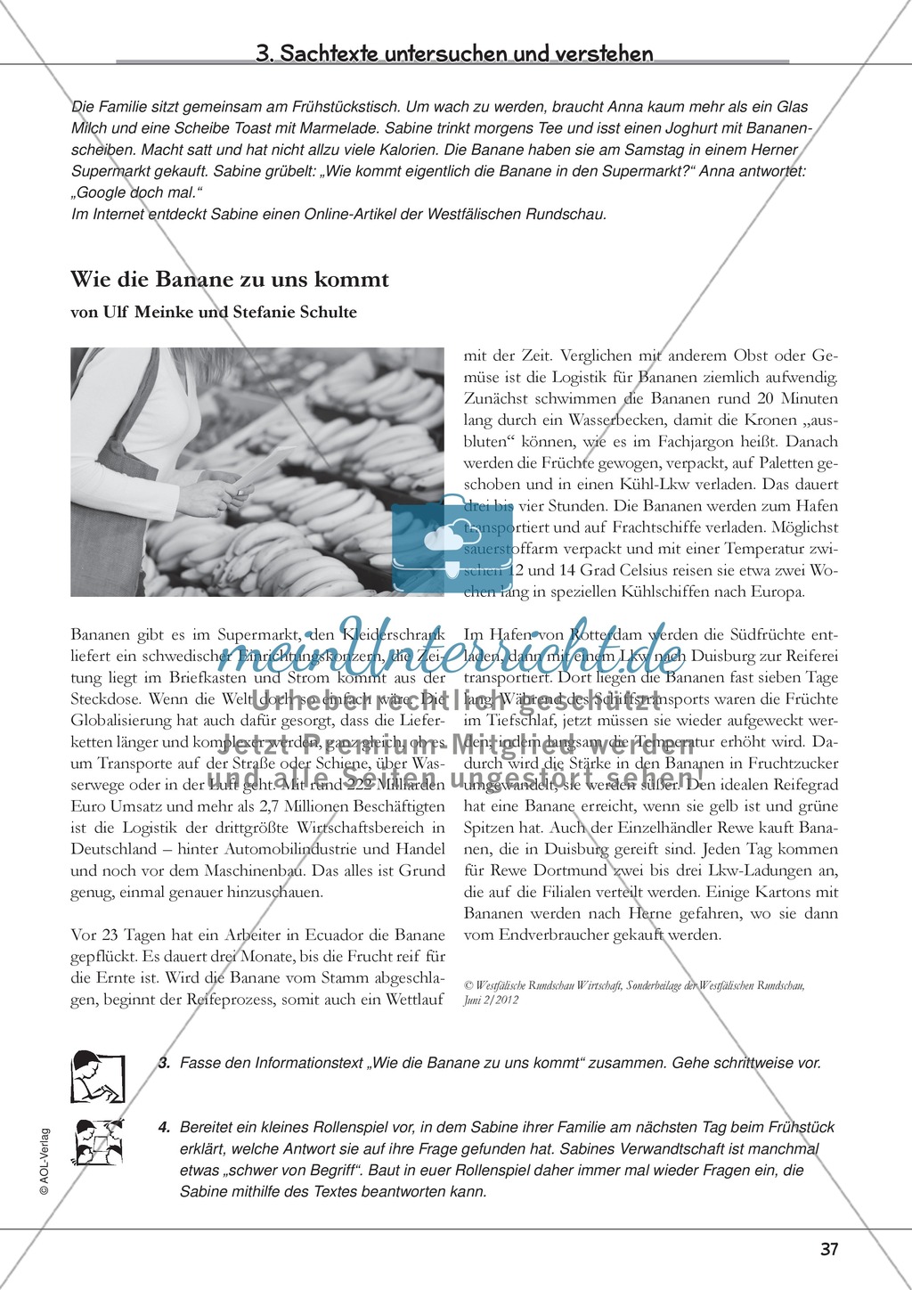 Sachtexte untersuchen und verstehen: Tipps und Übungstexte mit Arbeitsaufträgen Preview 4