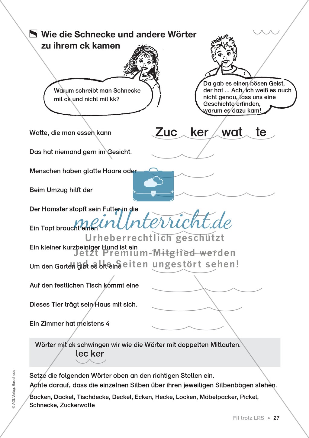 Übungen für Kinder mit LRS: Strategien für Rechtschreibübungen - Silbenschwingen, Verlängerungswörter, Merkwörter und Ableiten Preview 19