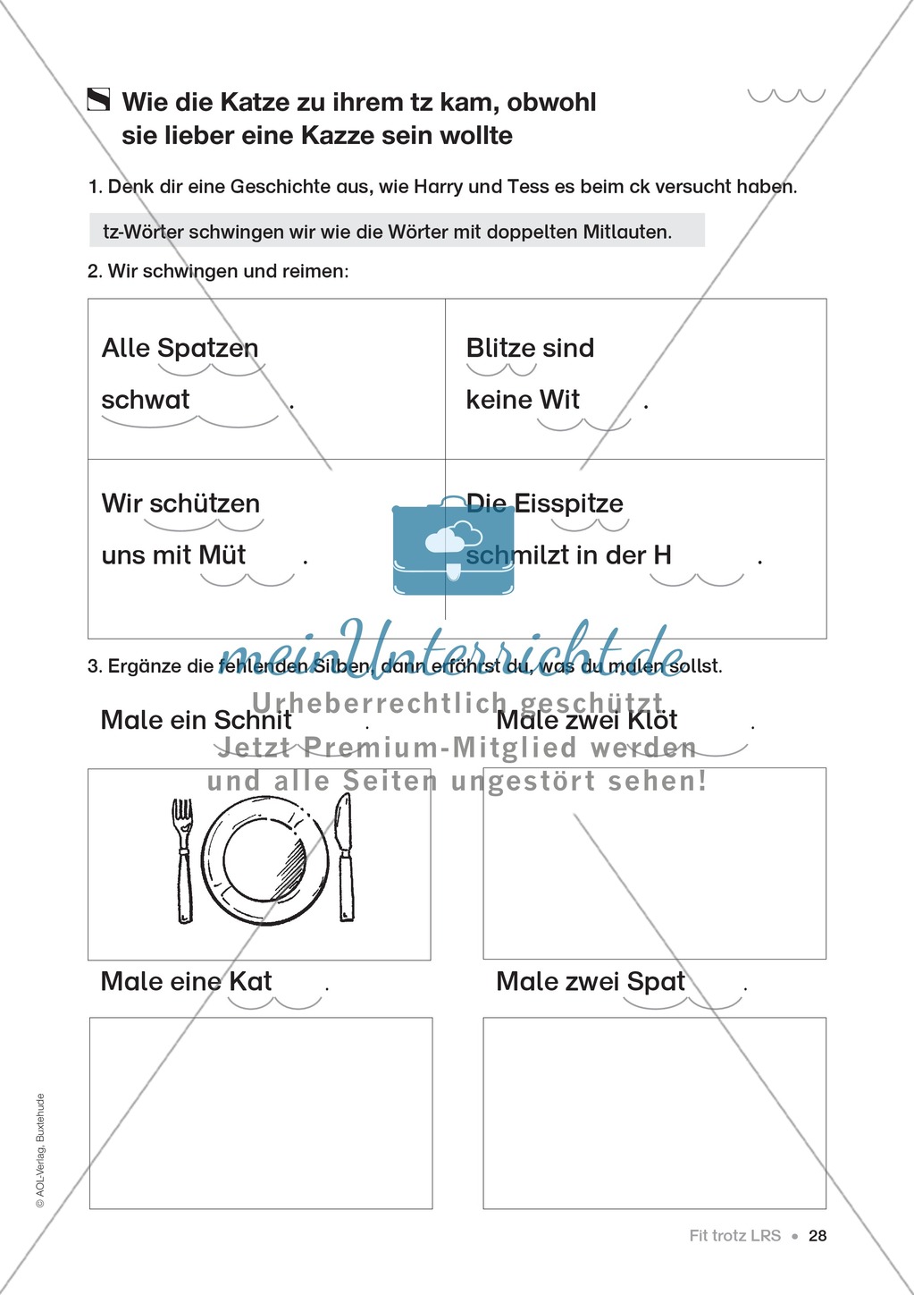 Übungen für Kinder mit LRS: Strategien für Rechtschreibübungen - Silbenschwingen, Verlängerungswörter, Merkwörter und Ableiten Preview 20