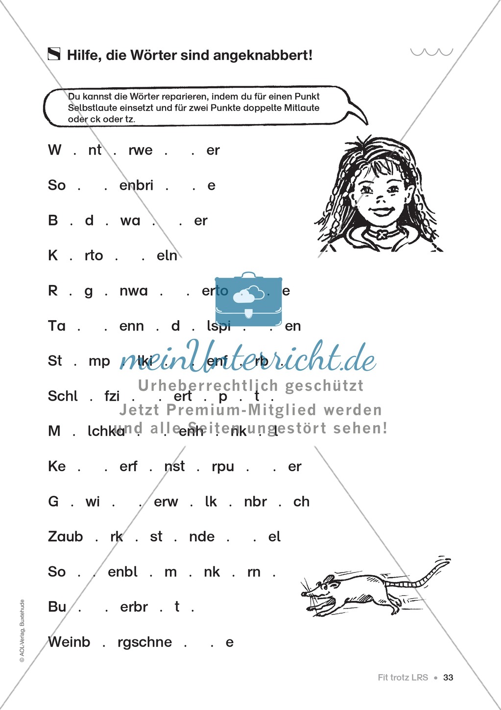 Übungen für Kinder mit LRS: Strategien für Rechtschreibübungen - Silbenschwingen, Verlängerungswörter, Merkwörter und Ableiten Preview 25