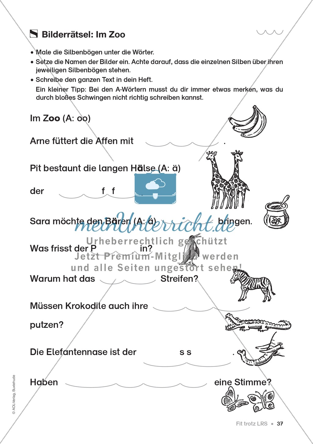 Übungen für Kinder mit LRS: Strategien für Rechtschreibübungen - Silbenschwingen, Verlängerungswörter, Merkwörter und Ableiten Preview 29