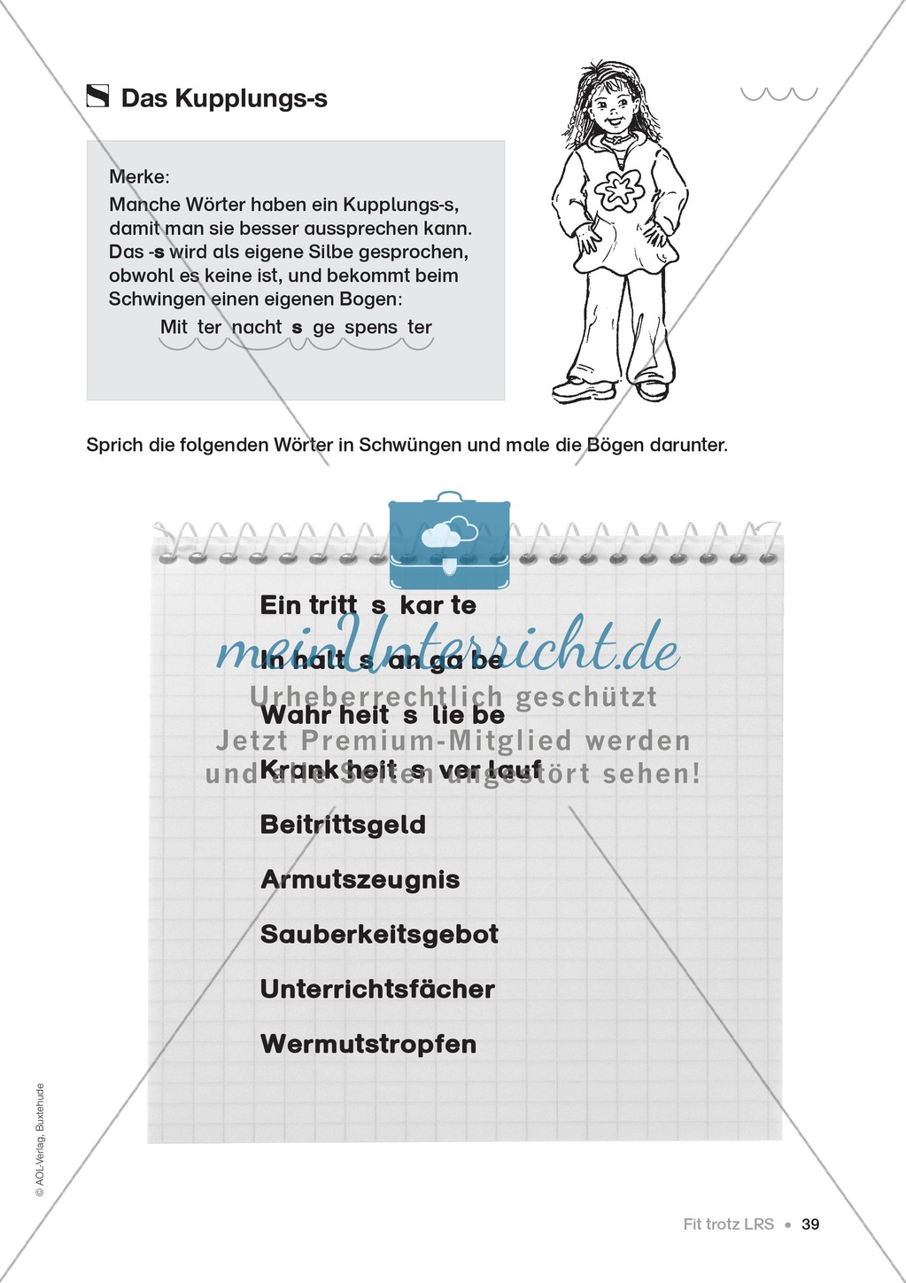 Übungen für Kinder mit LRS: Strategien für Rechtschreibübungen - Silbenschwingen, Verlängerungswörter, Merkwörter und Ableiten Preview 31