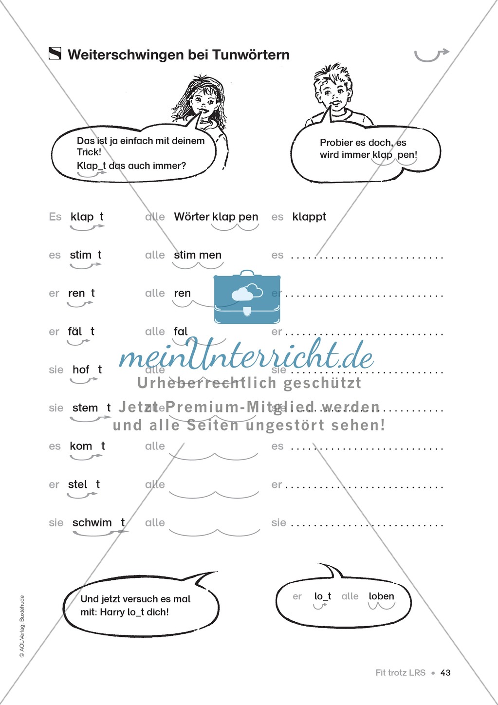 Übungen für Kinder mit LRS: Strategien für Rechtschreibübungen - Silbenschwingen, Verlängerungswörter, Merkwörter und Ableiten Preview 35