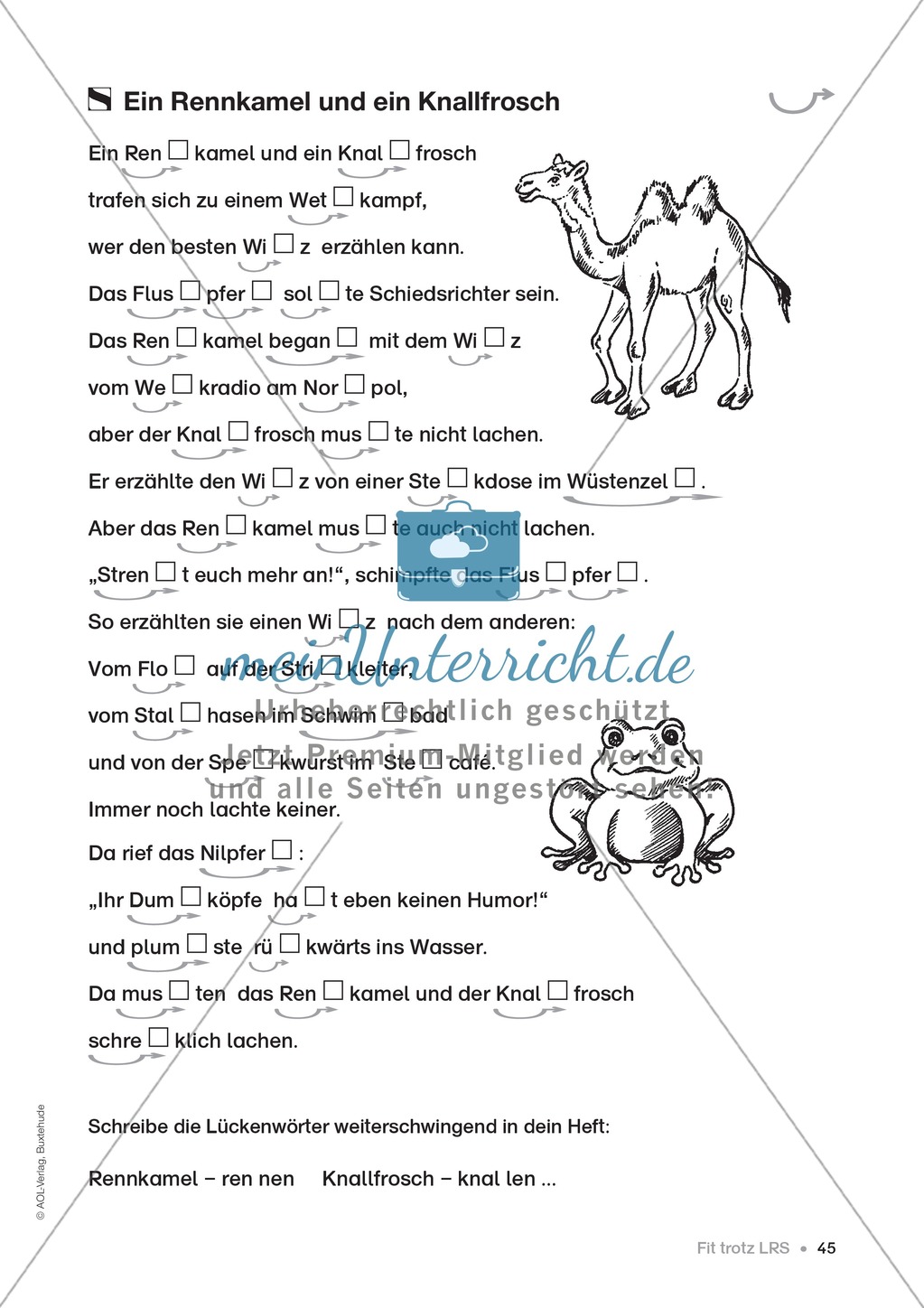 Übungen für Kinder mit LRS: Strategien für Rechtschreibübungen - Silbenschwingen, Verlängerungswörter, Merkwörter und Ableiten Preview 37