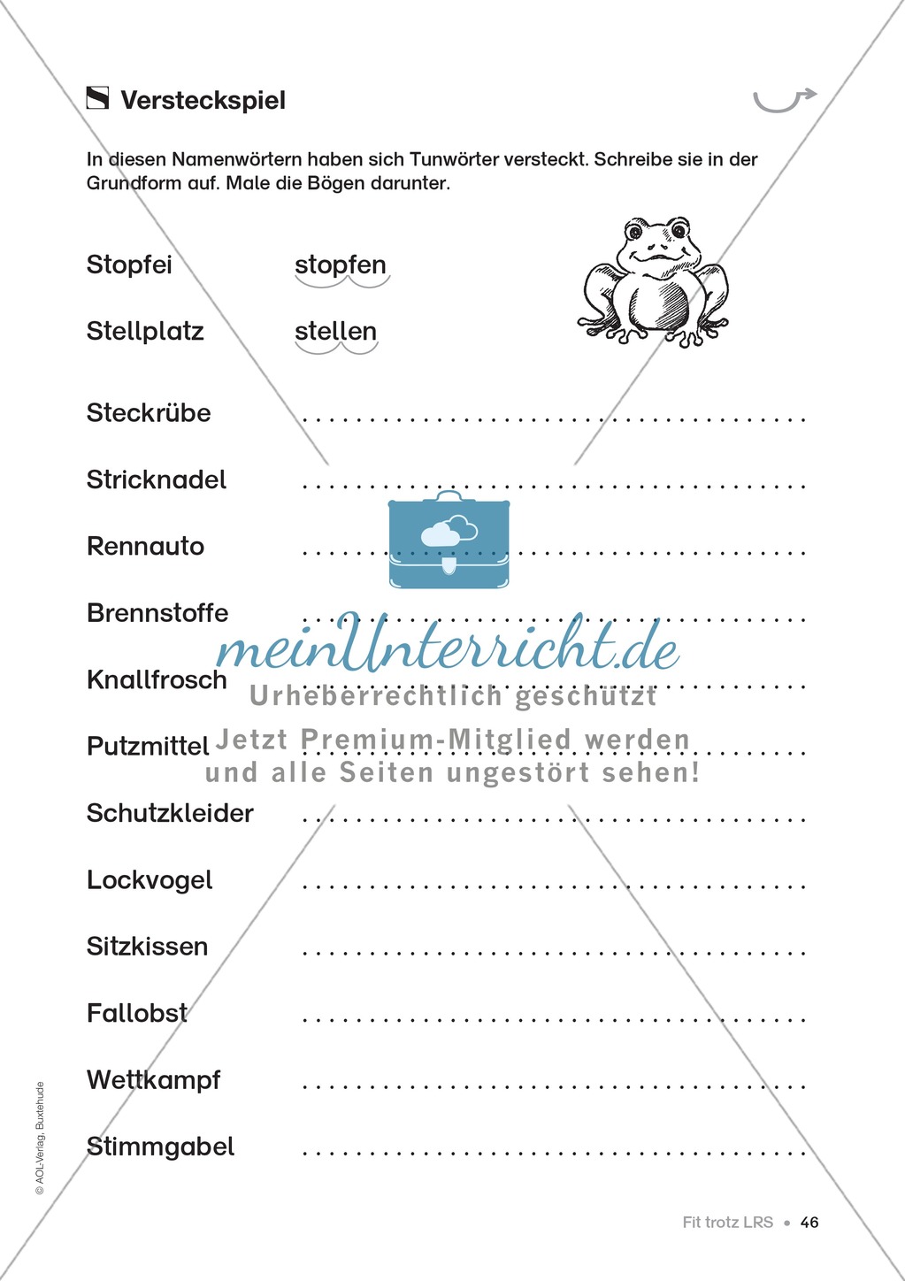 Übungen für Kinder mit LRS: Strategien für Rechtschreibübungen - Silbenschwingen, Verlängerungswörter, Merkwörter und Ableiten Preview 38