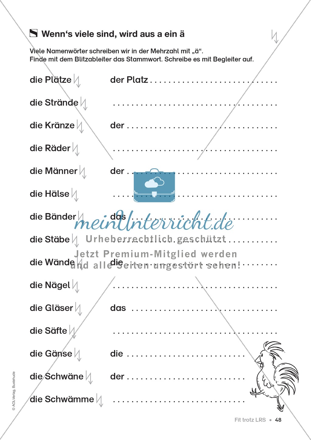 Übungen für Kinder mit LRS: Strategien für Rechtschreibübungen - Silbenschwingen, Verlängerungswörter, Merkwörter und Ableiten Preview 40