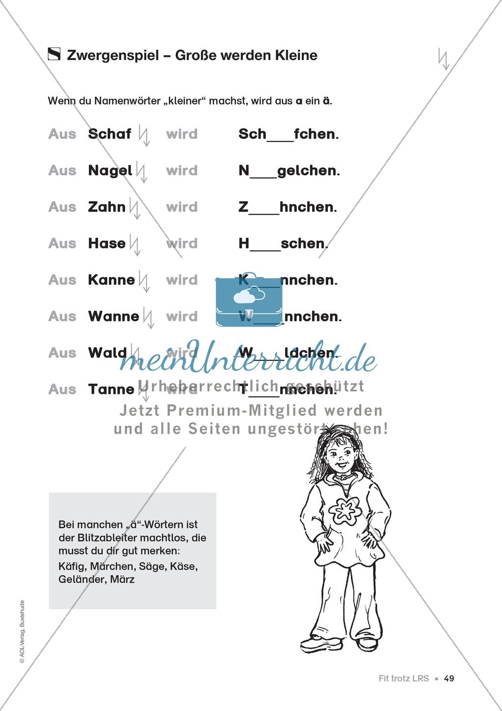 Übungen für Kinder mit LRS: Strategien für Rechtschreibübungen - Silbenschwingen, Verlängerungswörter, Merkwörter und Ableiten Preview 41