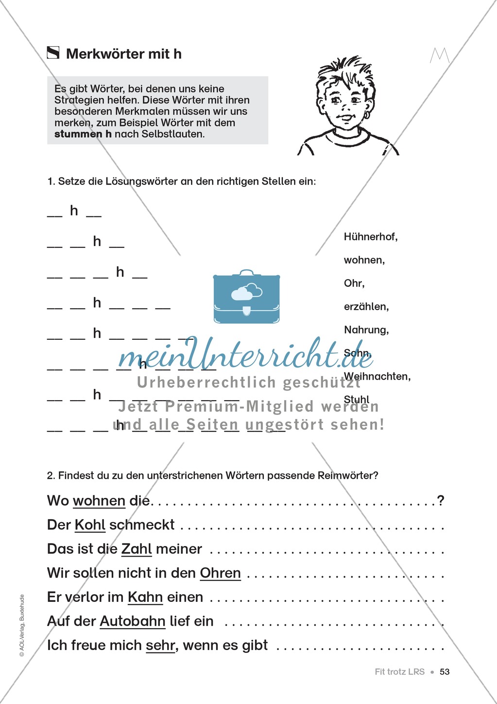 Übungen für Kinder mit LRS: Strategien für Rechtschreibübungen - Silbenschwingen, Verlängerungswörter, Merkwörter und Ableiten Preview 45