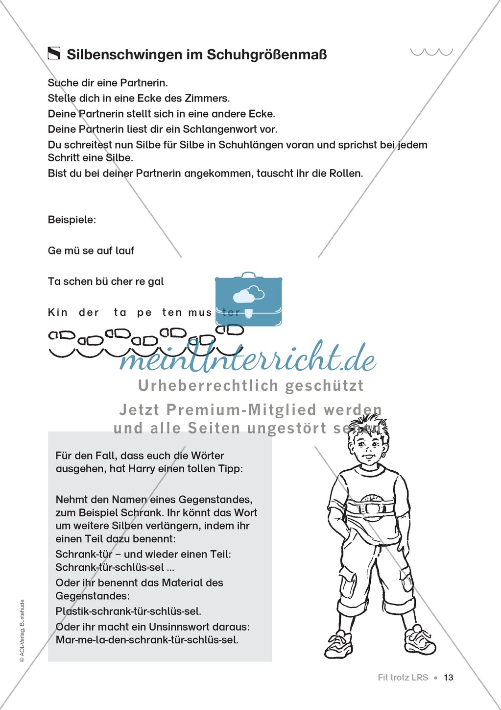 Übungen für Kinder mit LRS: Strategien für Rechtschreibübungen - Silbenschwingen, Verlängerungswörter, Merkwörter und Ableiten Preview 5
