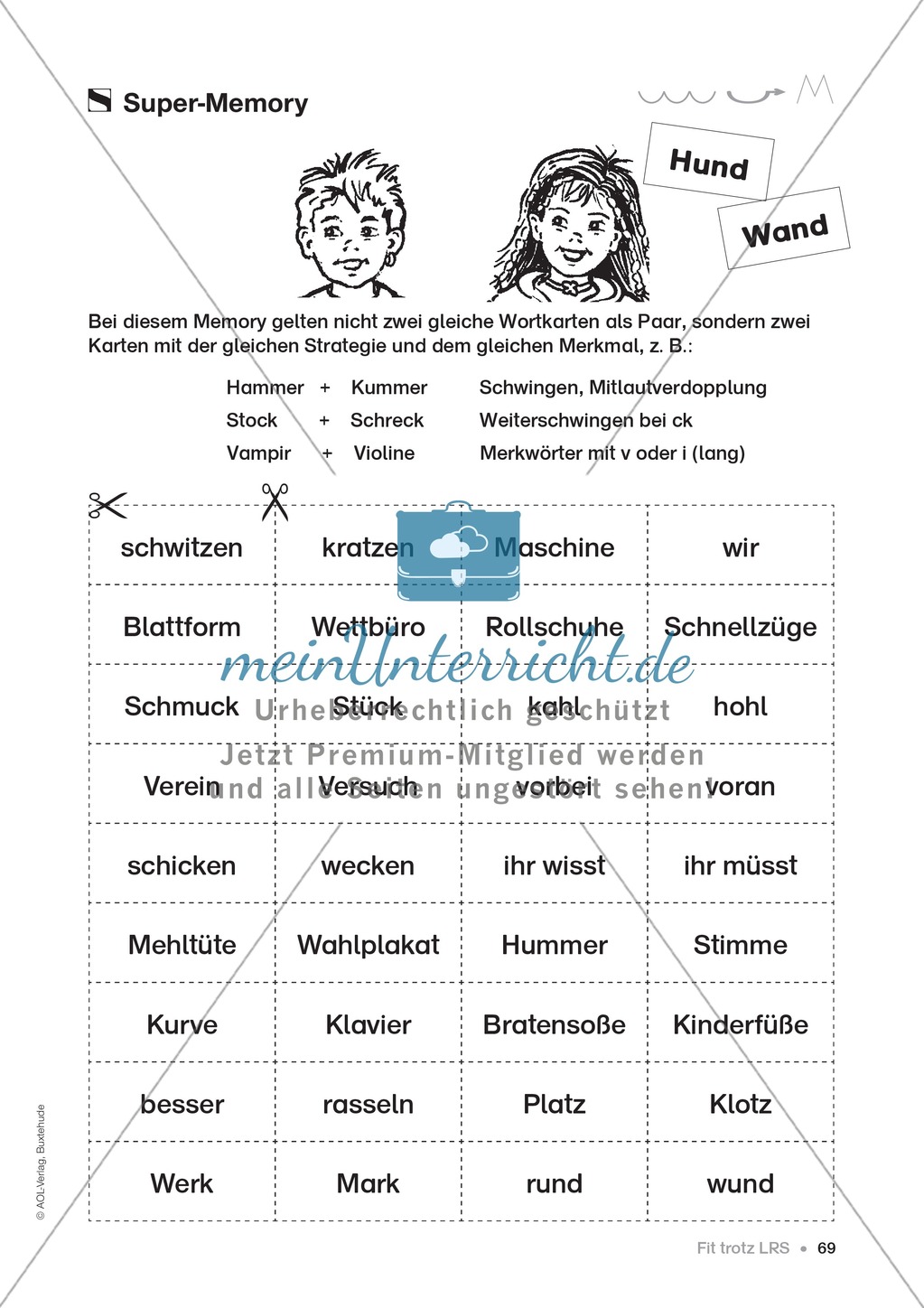Übungen für Kinder mit LRS: Strategien für Rechtschreibübungen - Silbenschwingen, Verlängerungswörter, Merkwörter und Ableiten Preview 61