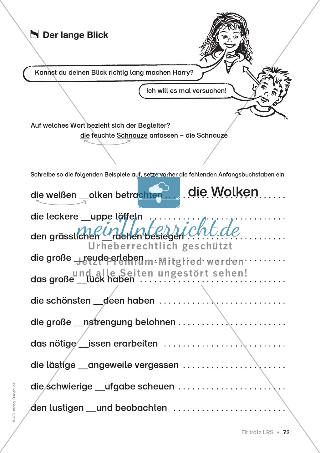 Übungen für Kinder mit LRS: Strategien für Rechtschreibübungen - Silbenschwingen, Verlängerungswörter, Merkwörter und Ableiten Preview 64