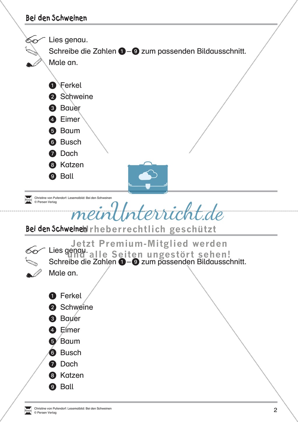 Sinnentnehmendes Lebes üben: Lesemalbild