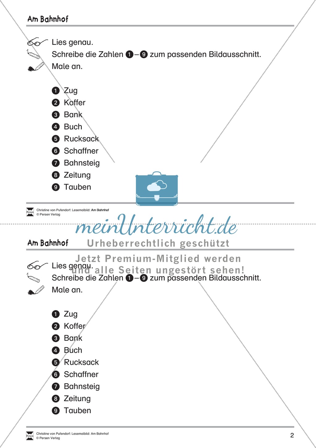 Sinnentnehmendes Lesen üben: Lesemalbild