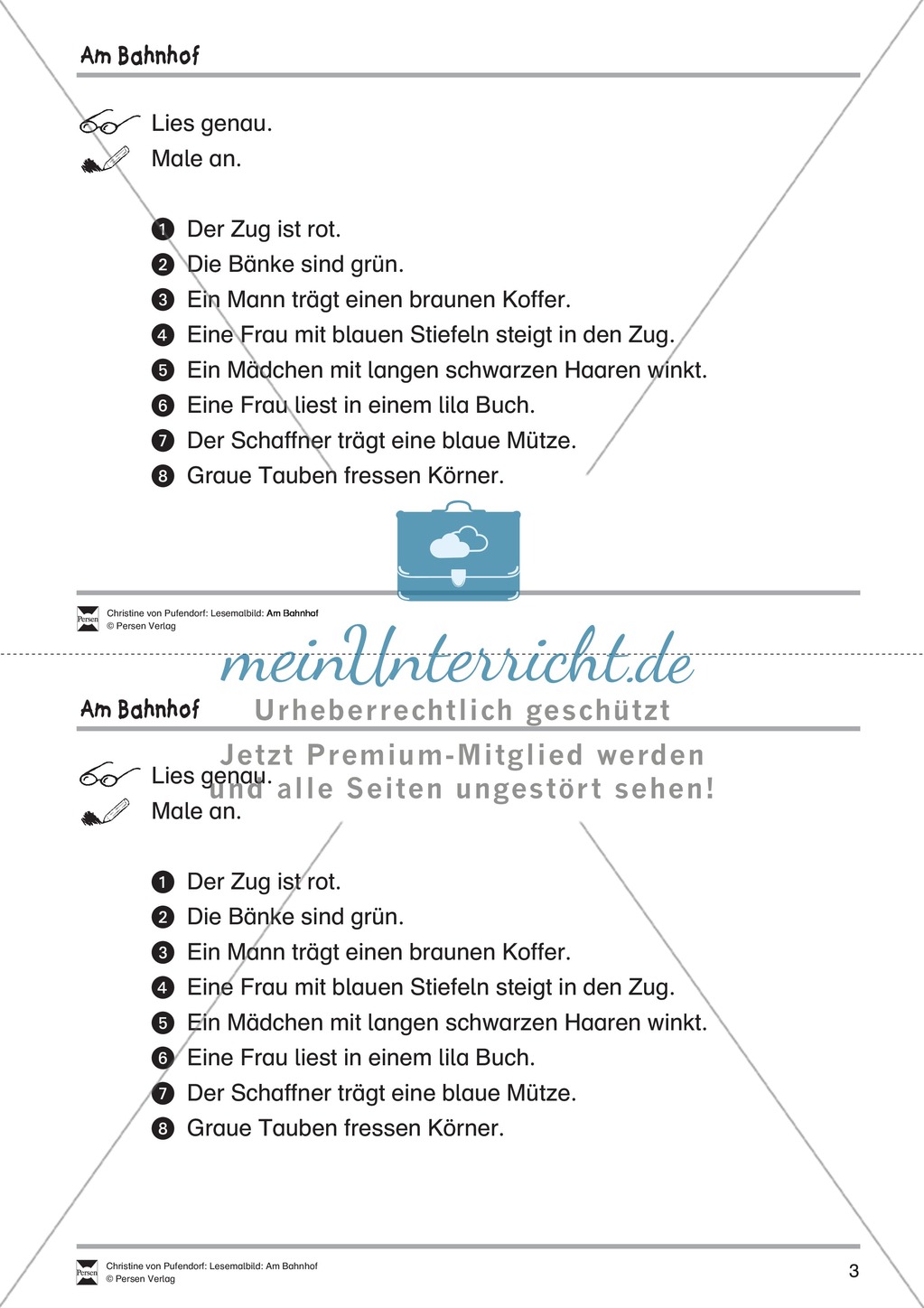 Sinnentnehmendes Lesen üben: Lesemalbild