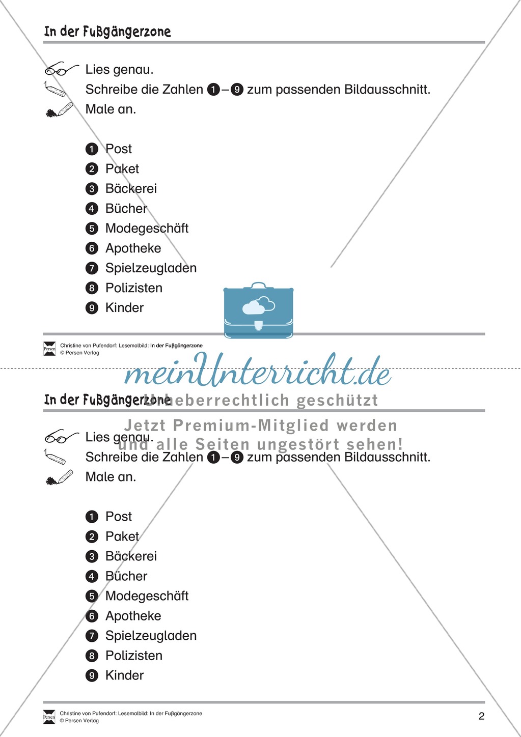 Sinnentnehmendes Lesen üben: Lesemalbild