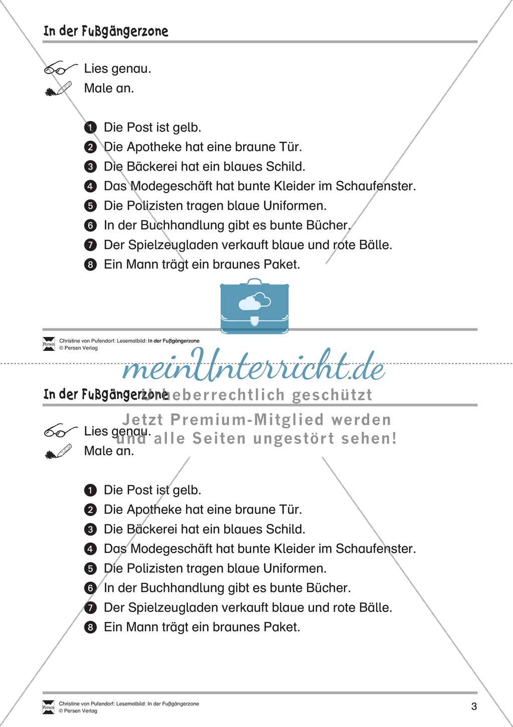 Sinnentnehmendes Lesen üben: Lesemalbild