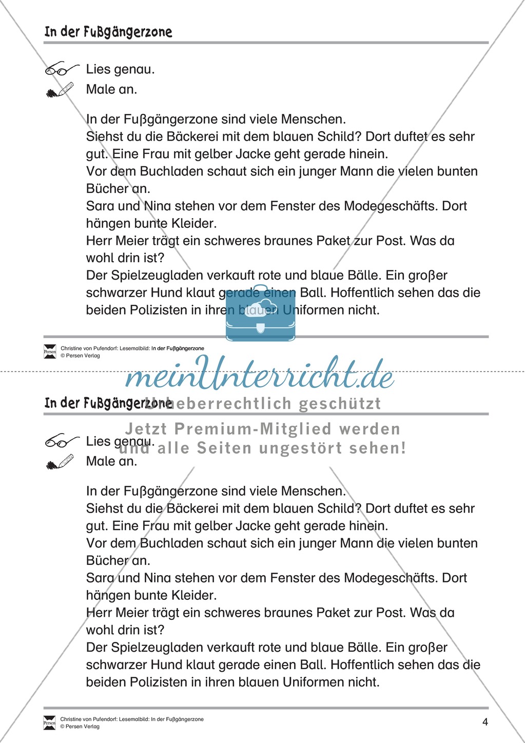 Sinnentnehmendes Lesen üben: Lesemalbild