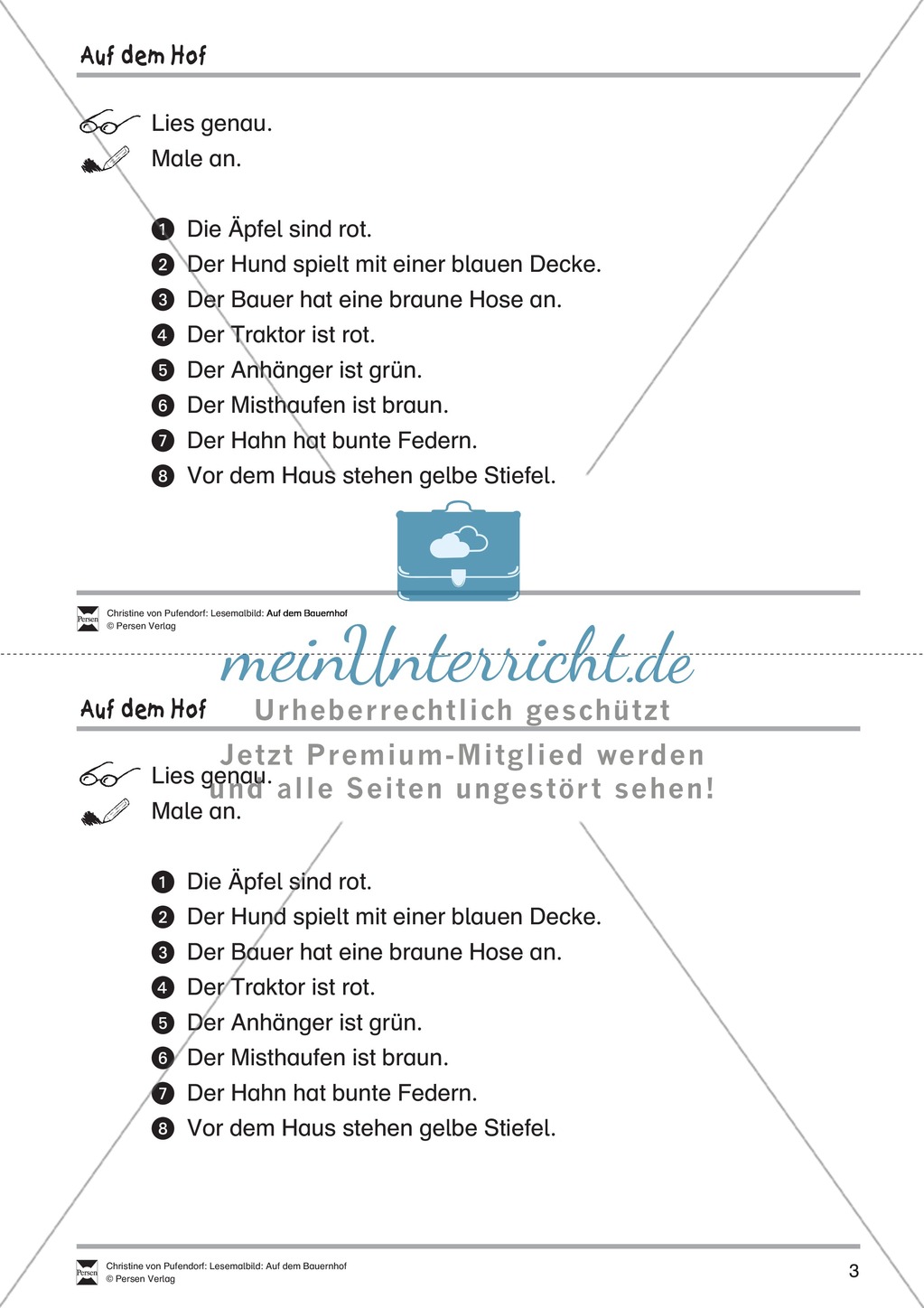 Sinnentnehmendes Lebes üben: Lesemalbild