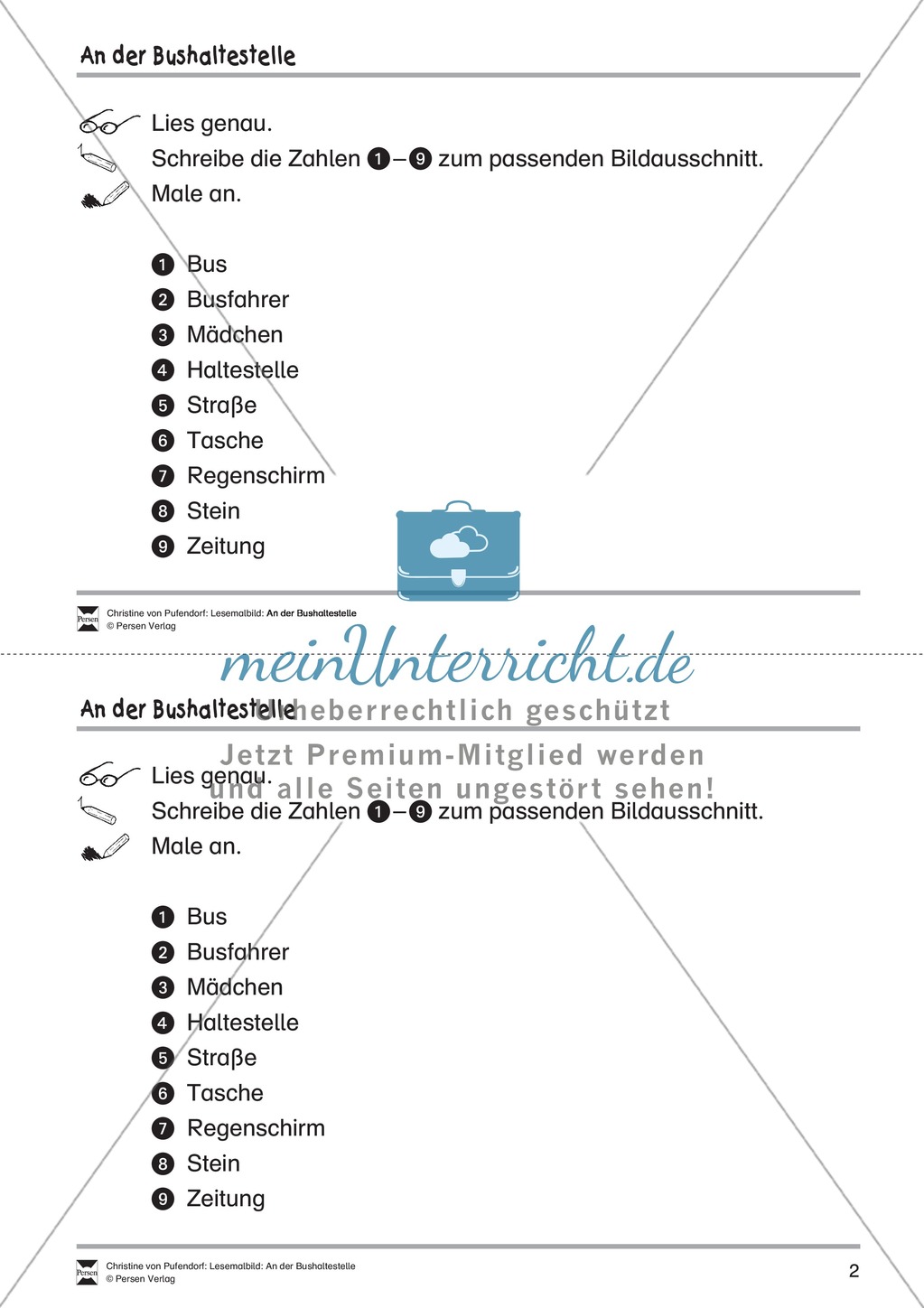 Sinnentnehmendes Lesen üben: Lesemalbild