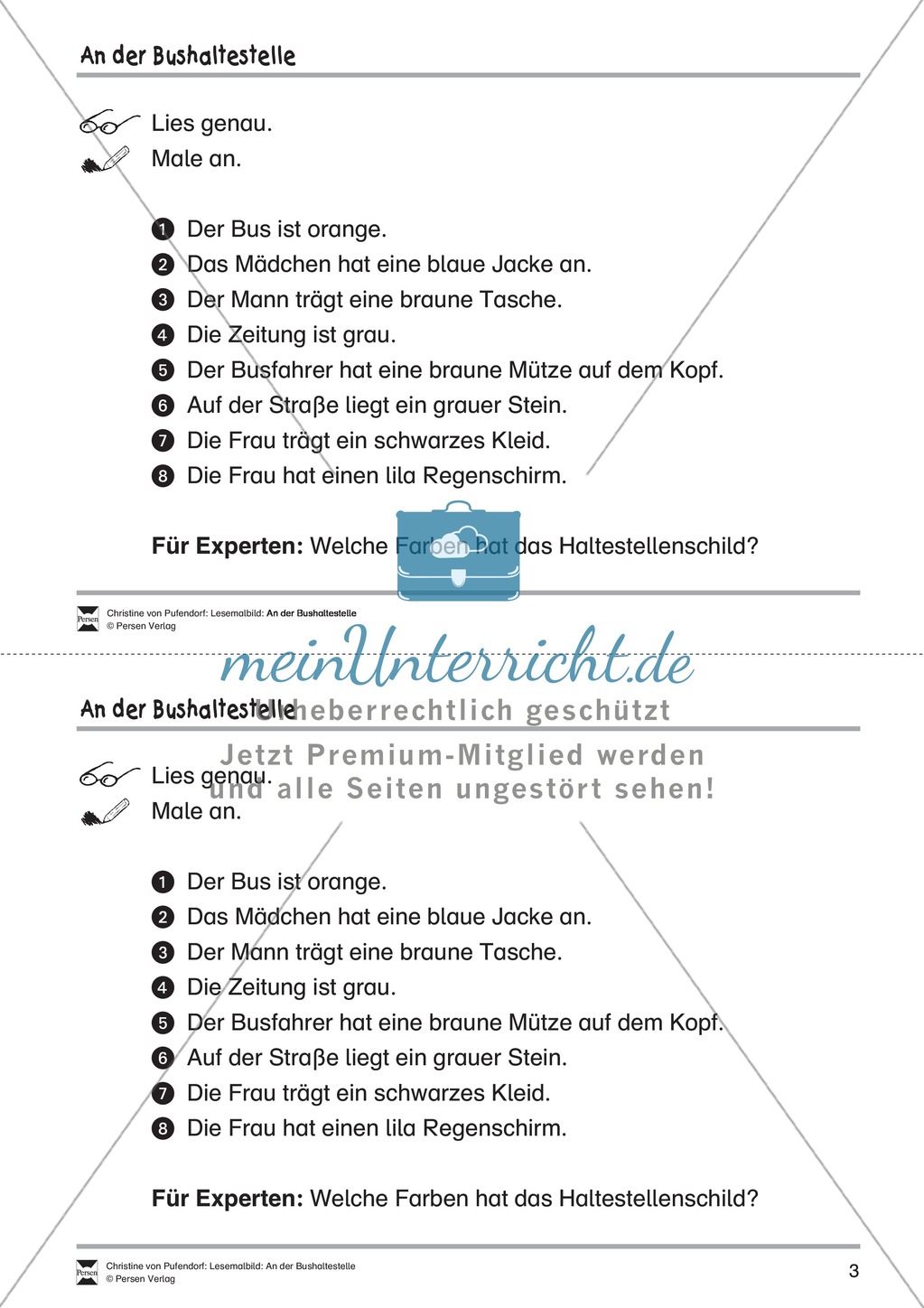 Sinnentnehmendes Lesen üben: Lesemalbild