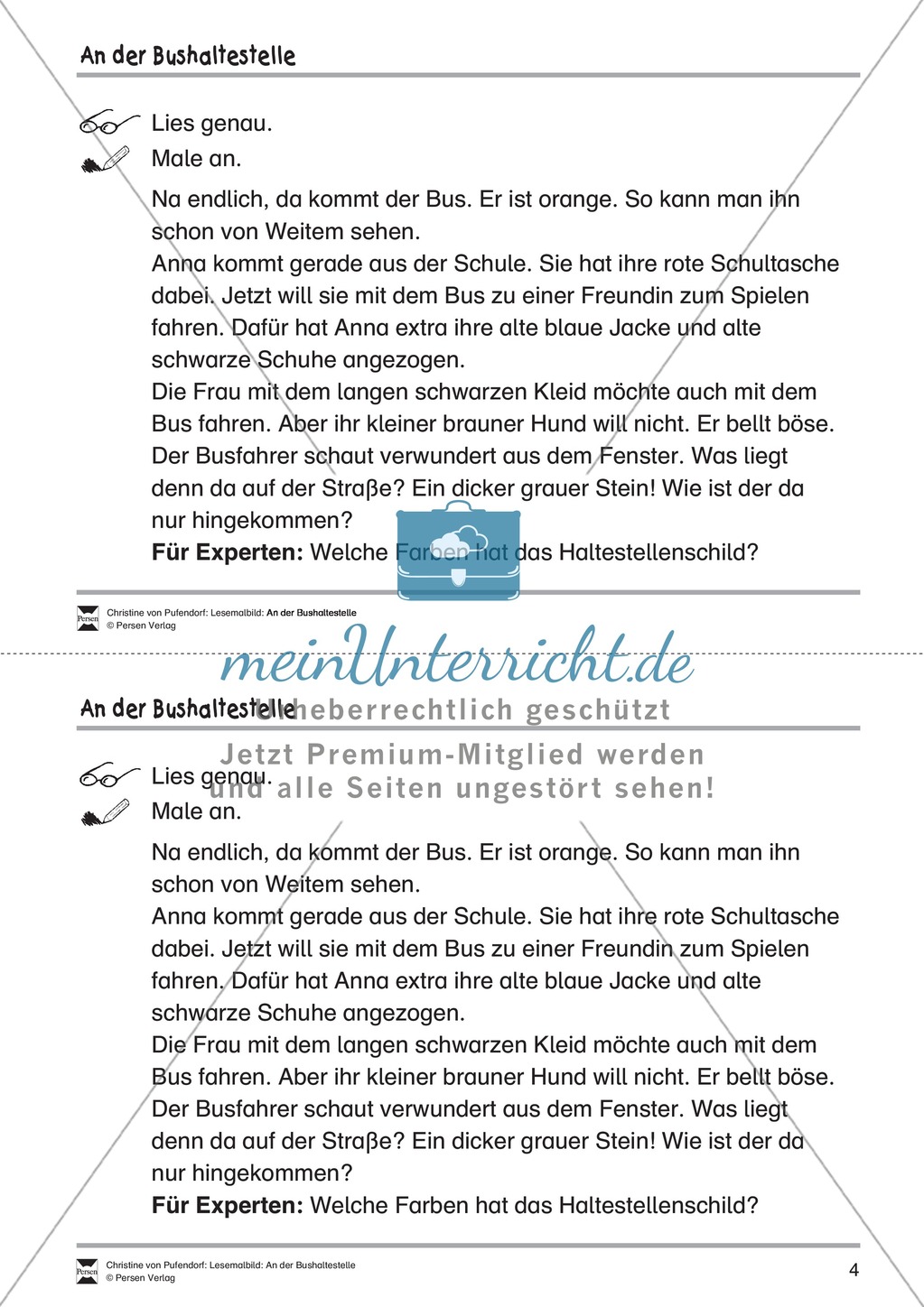 Sinnentnehmendes Lesen üben: Lesemalbild