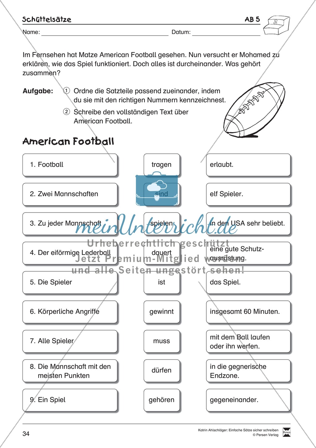 Einfache Sätze richtig schreiben: Übungsblätter zu Schüttelsätzen Preview 10