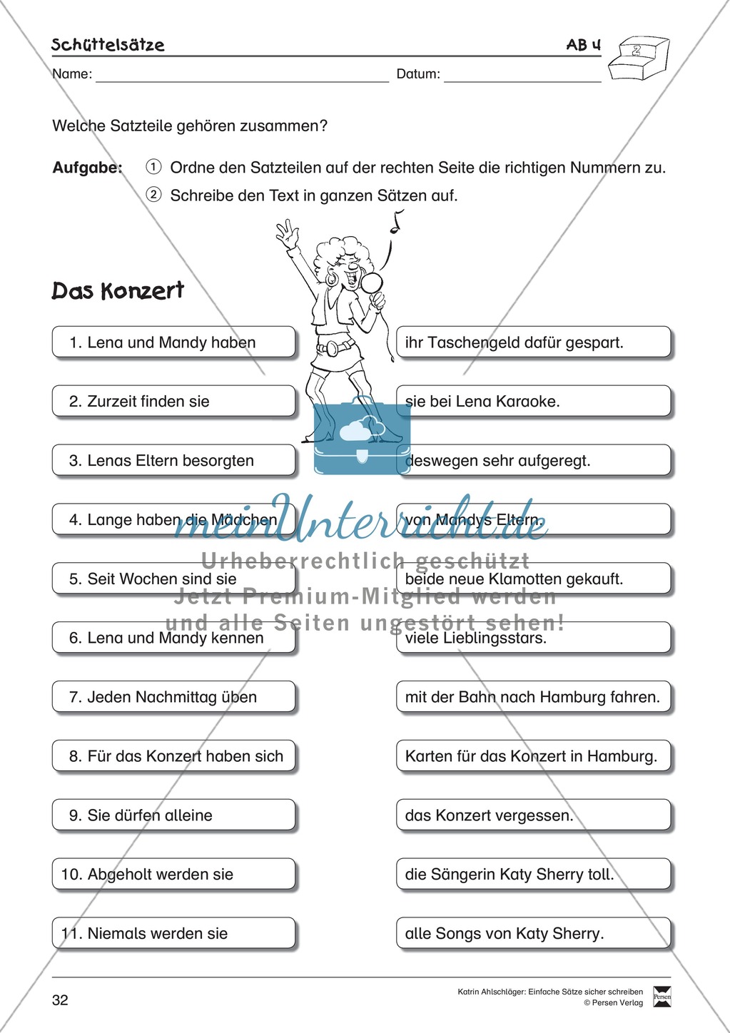 Einfache Sätze richtig schreiben: Übungsblätter zu Schüttelsätzen Preview 8