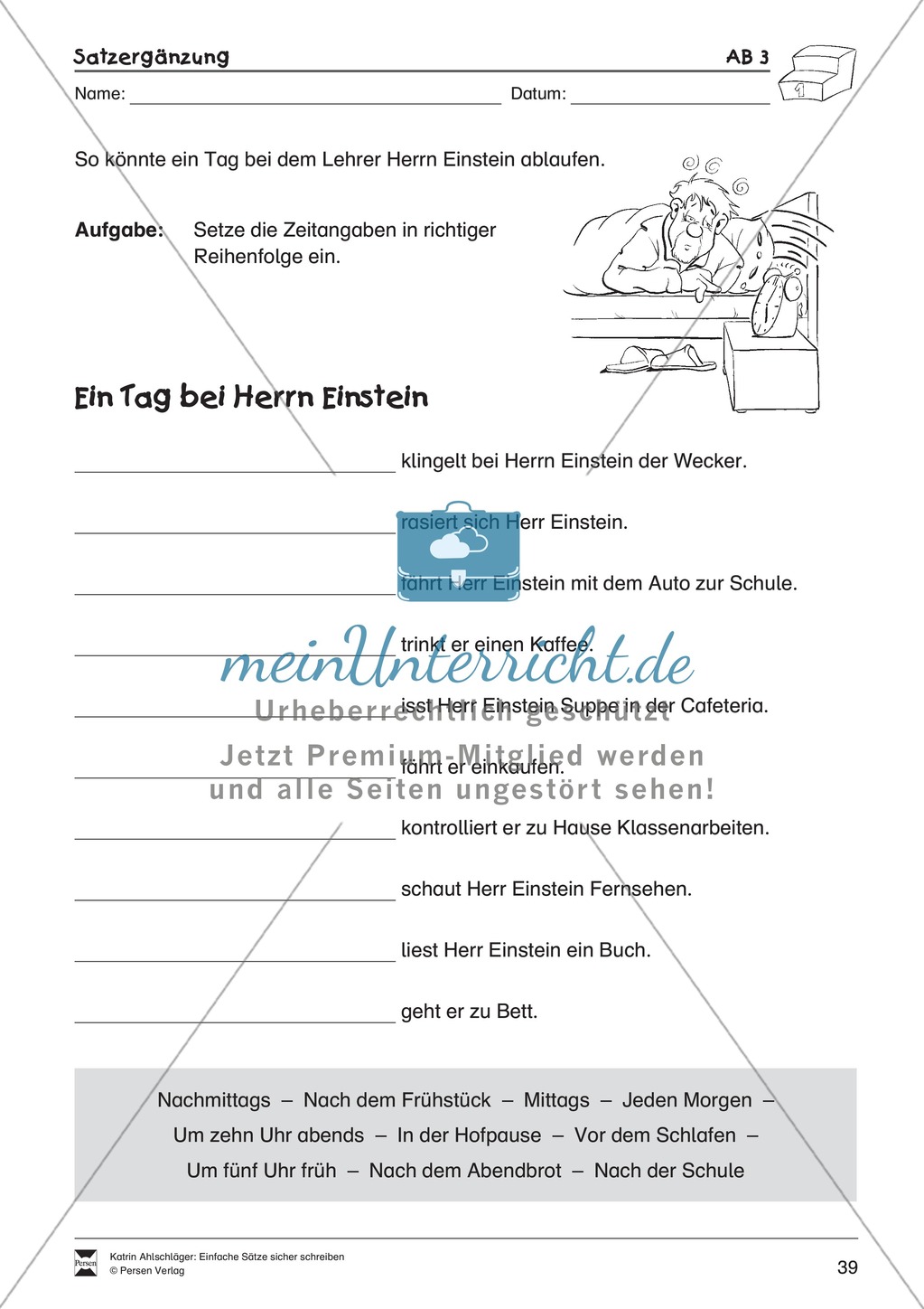 Einfache Sätze richtig schreiben: Übungsblätter zu Satzergänzungen Preview 5