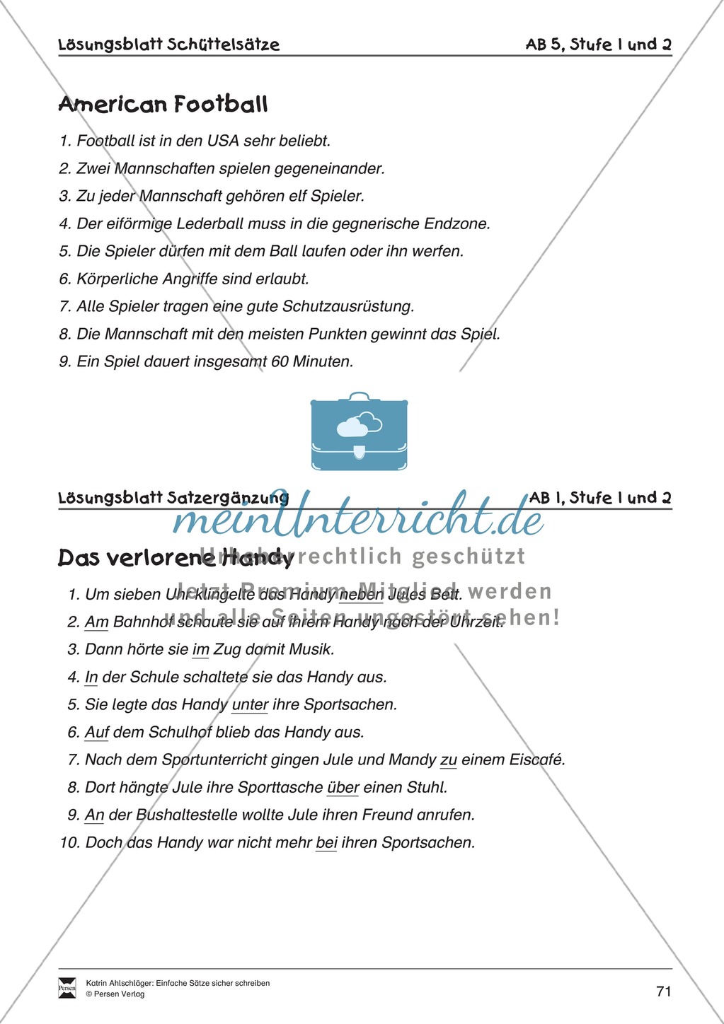 Einfache Sätze richtig schreiben: Übungsblätter zu Satzergänzungen Preview 9