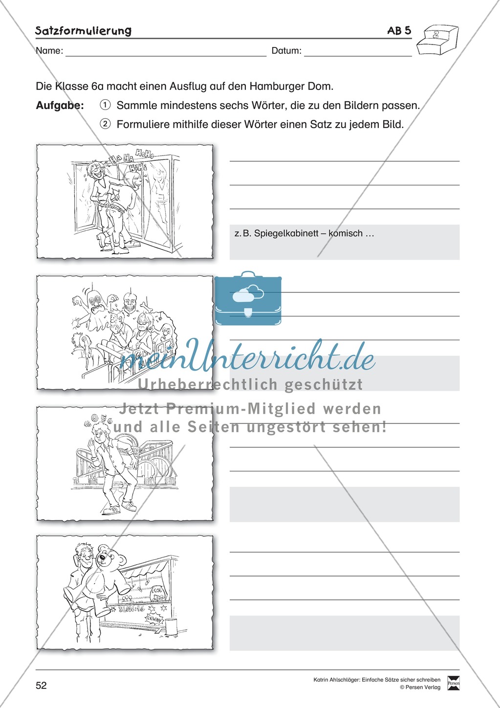 Einfache Sätze richtig schreiben: Übungsblätter zu Satzformulierungen Preview 10