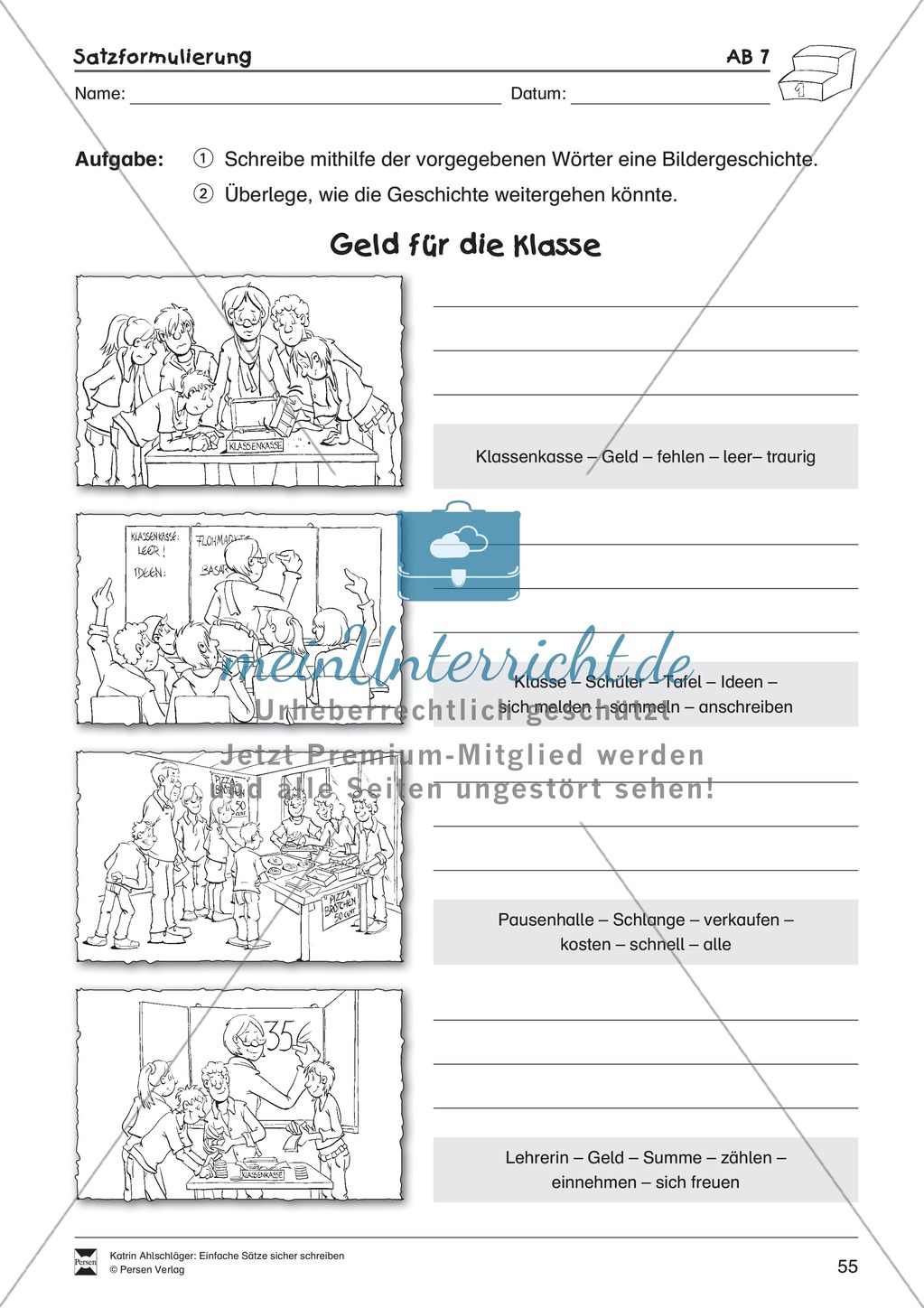 Einfache Sätze richtig schreiben: Übungsblätter zu Satzformulierungen Preview 13