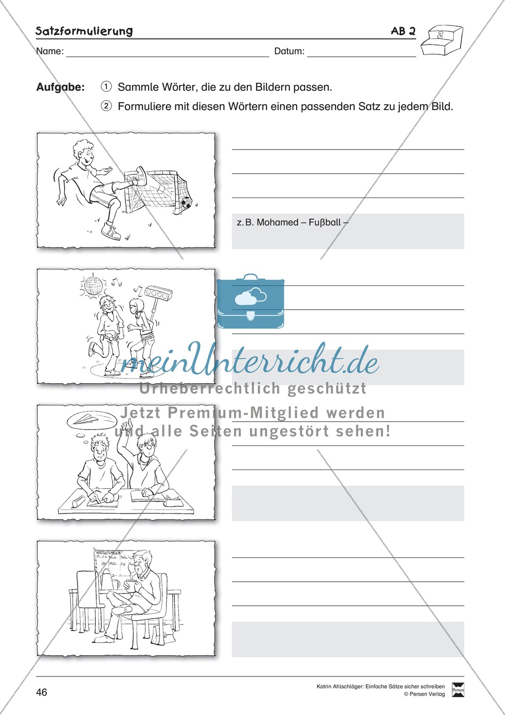 Einfache Sätze richtig schreiben: Übungsblätter zu Satzformulierungen Preview 4