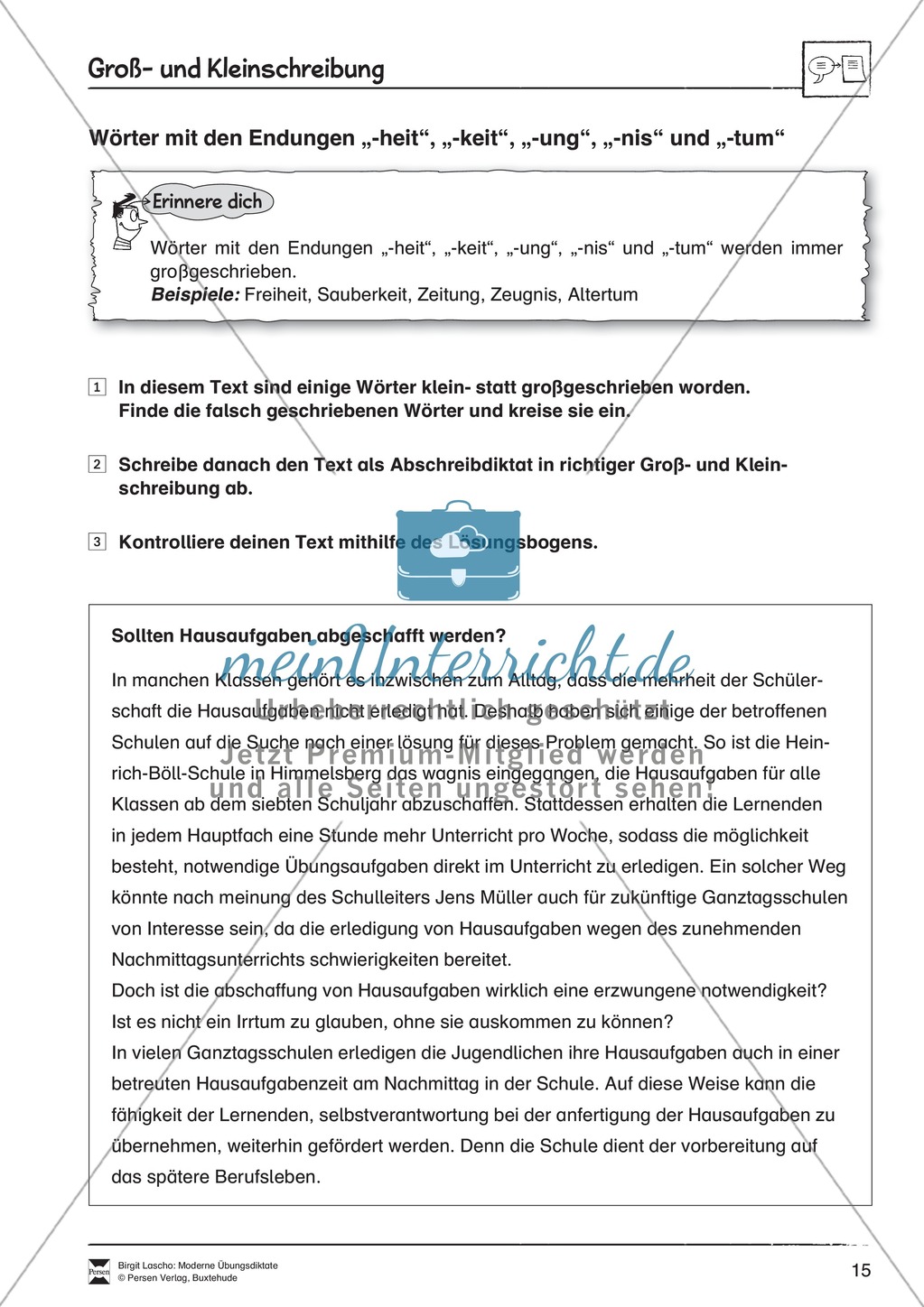 Übungsdiktate zum Üben von Groß- und Kleinschreibung durchführen Preview 2