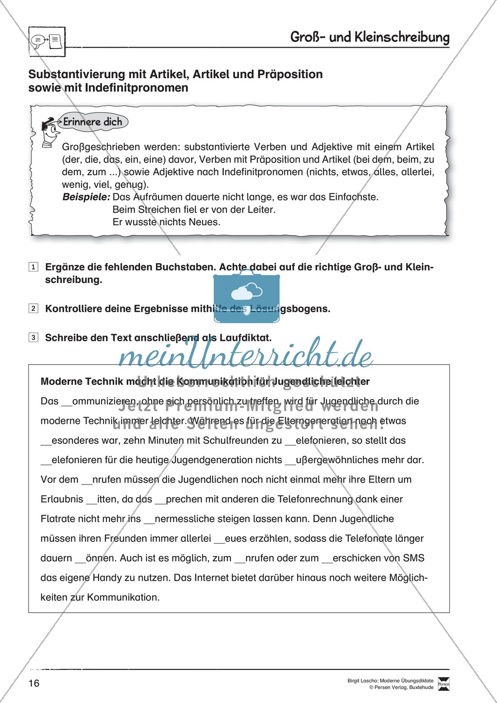 Übungsdiktate zum Üben von Groß- und Kleinschreibung durchführen Preview 3